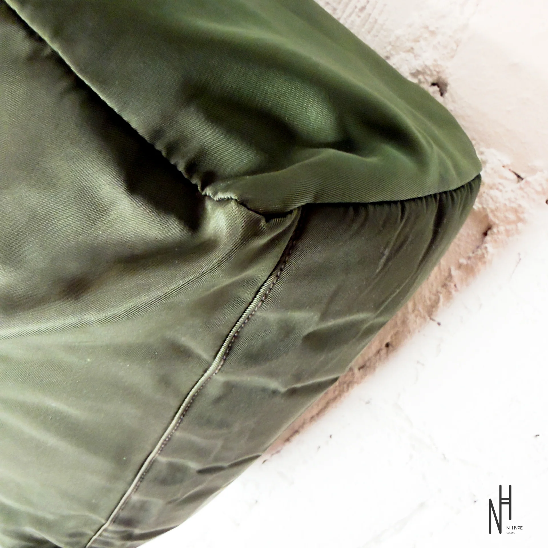 Prada Vintage Khaki Nylon Bag - Image 5