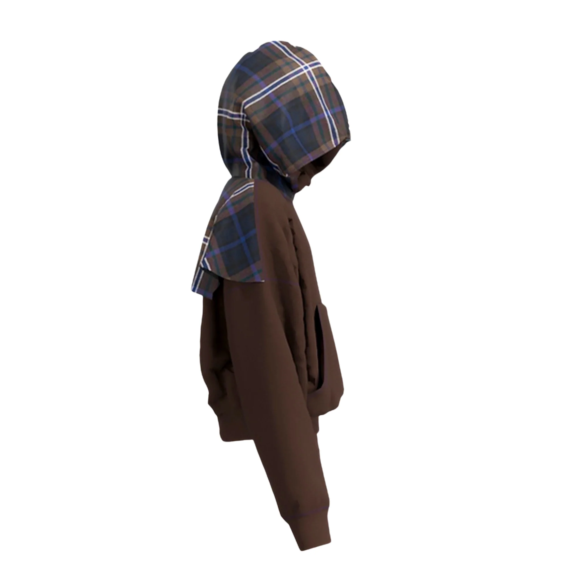 Rafał Lewandowski SS26 Tartan Hoodie Brown - Image 2