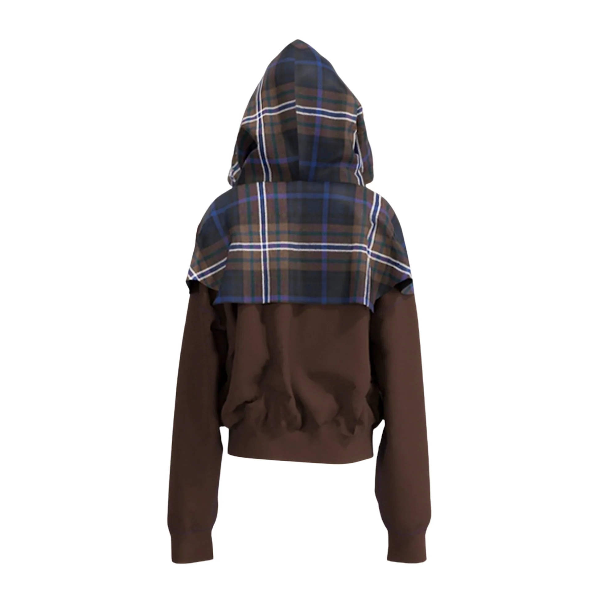 Rafał Lewandowski SS26 Tartan Hoodie Brown - Image 3