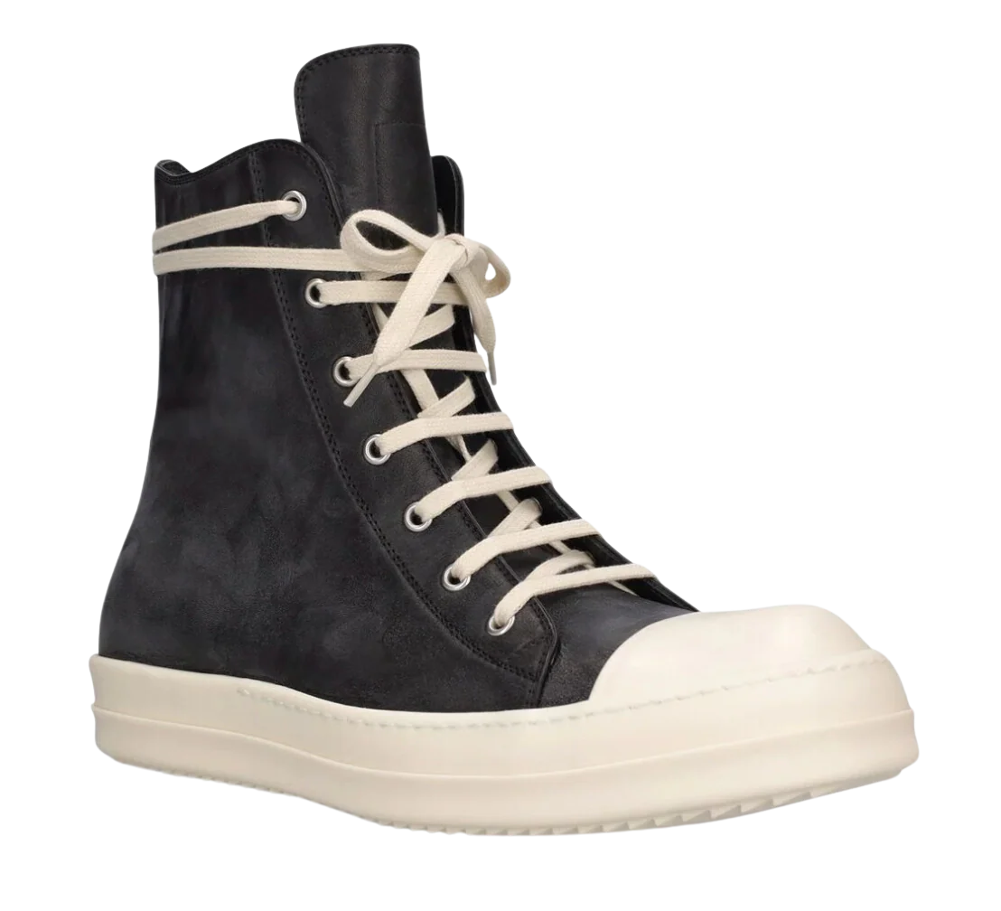 Rick Owens Leather High Top Sneakers - Image 2