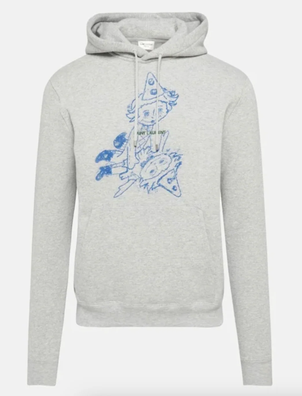 Saint Laurent Clown Print Hoodie Grey