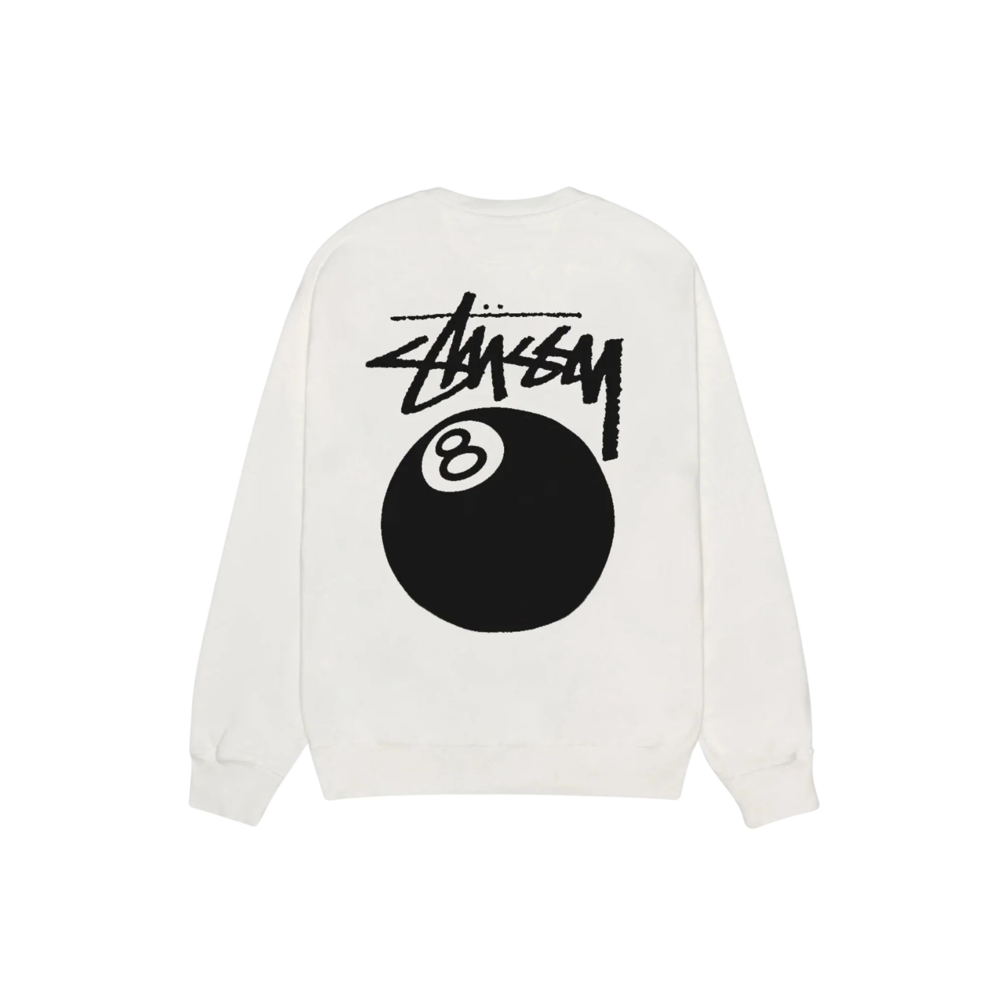 STÜSSY 8 Ball Crew Pigment Dyed White - Image 2