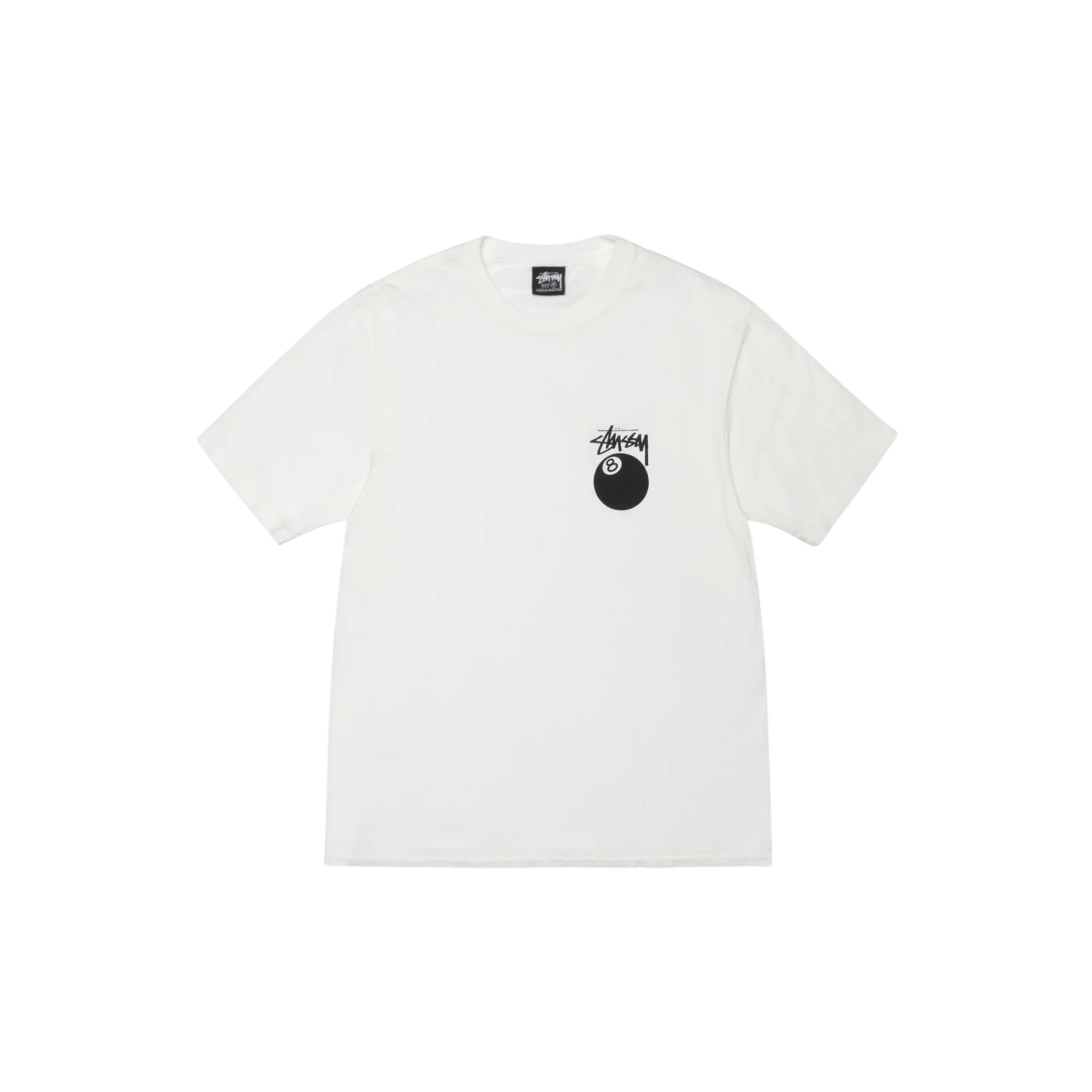 STÜSSY 8 Ball Tee Pigment Dyed White