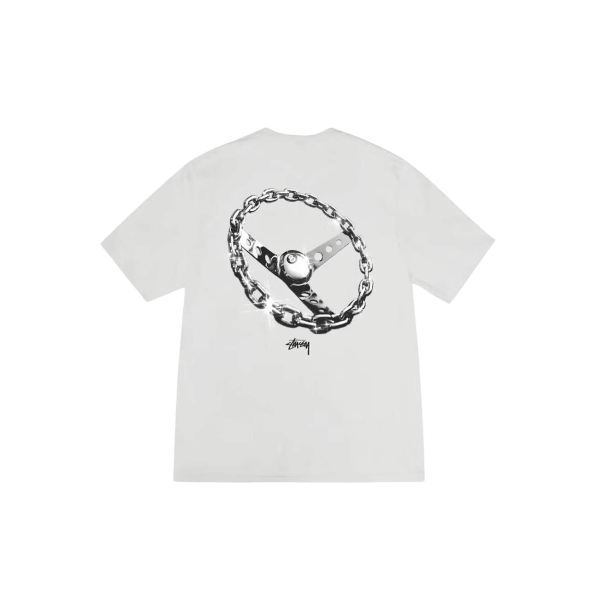 STÜSSY Chain-Link T-shirt Fog - Image 2