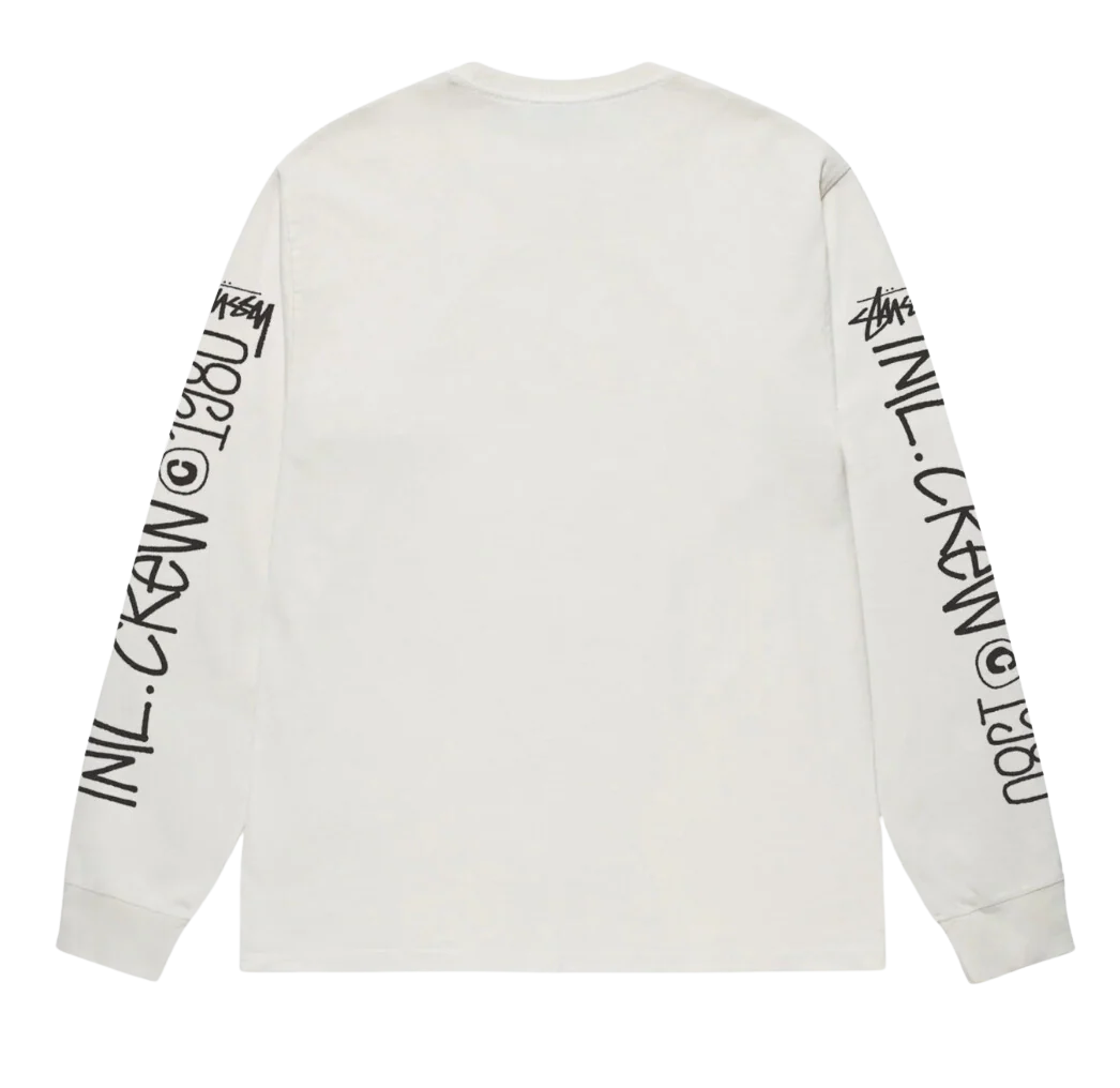 STÜSSY INTL CREW LS TEE PIGMENT DYED White - Image 2