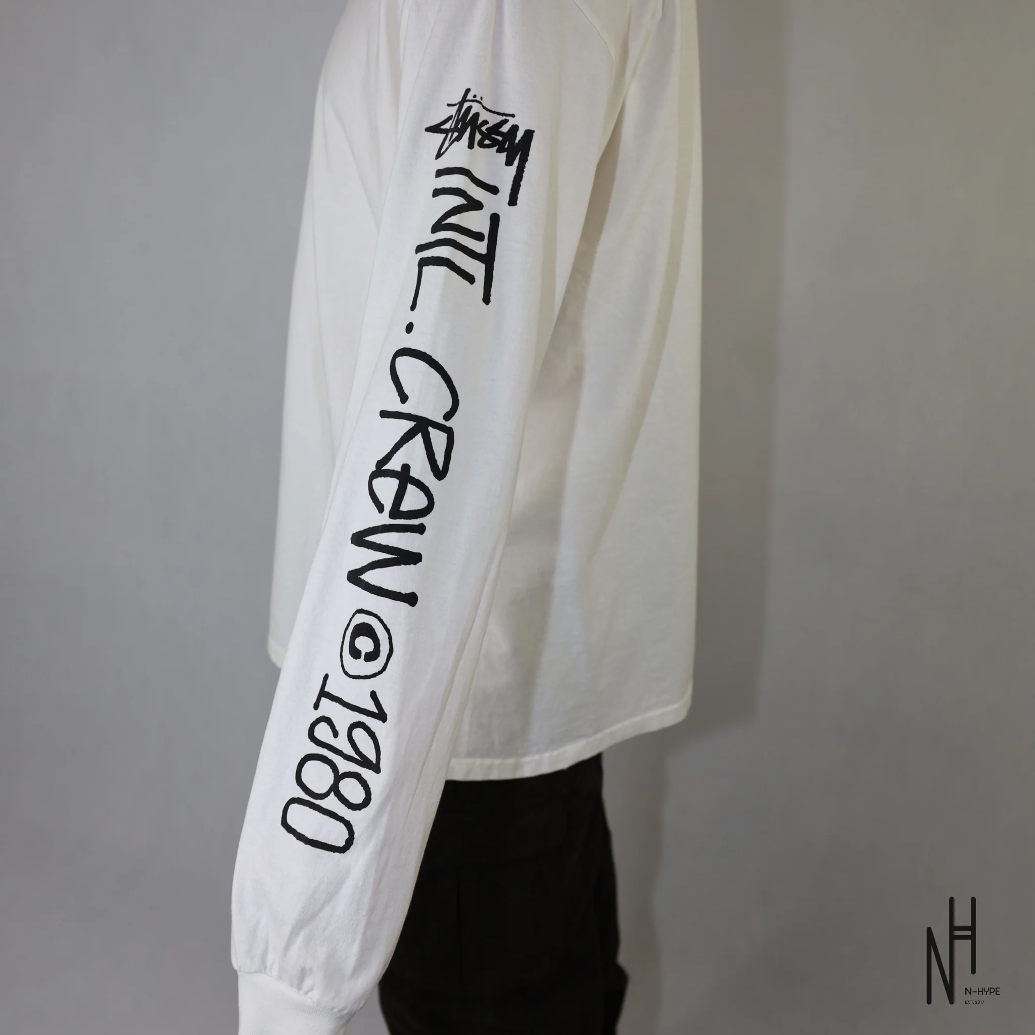 STÜSSY INTL CREW LS TEE PIGMENT DYED White - Image 3