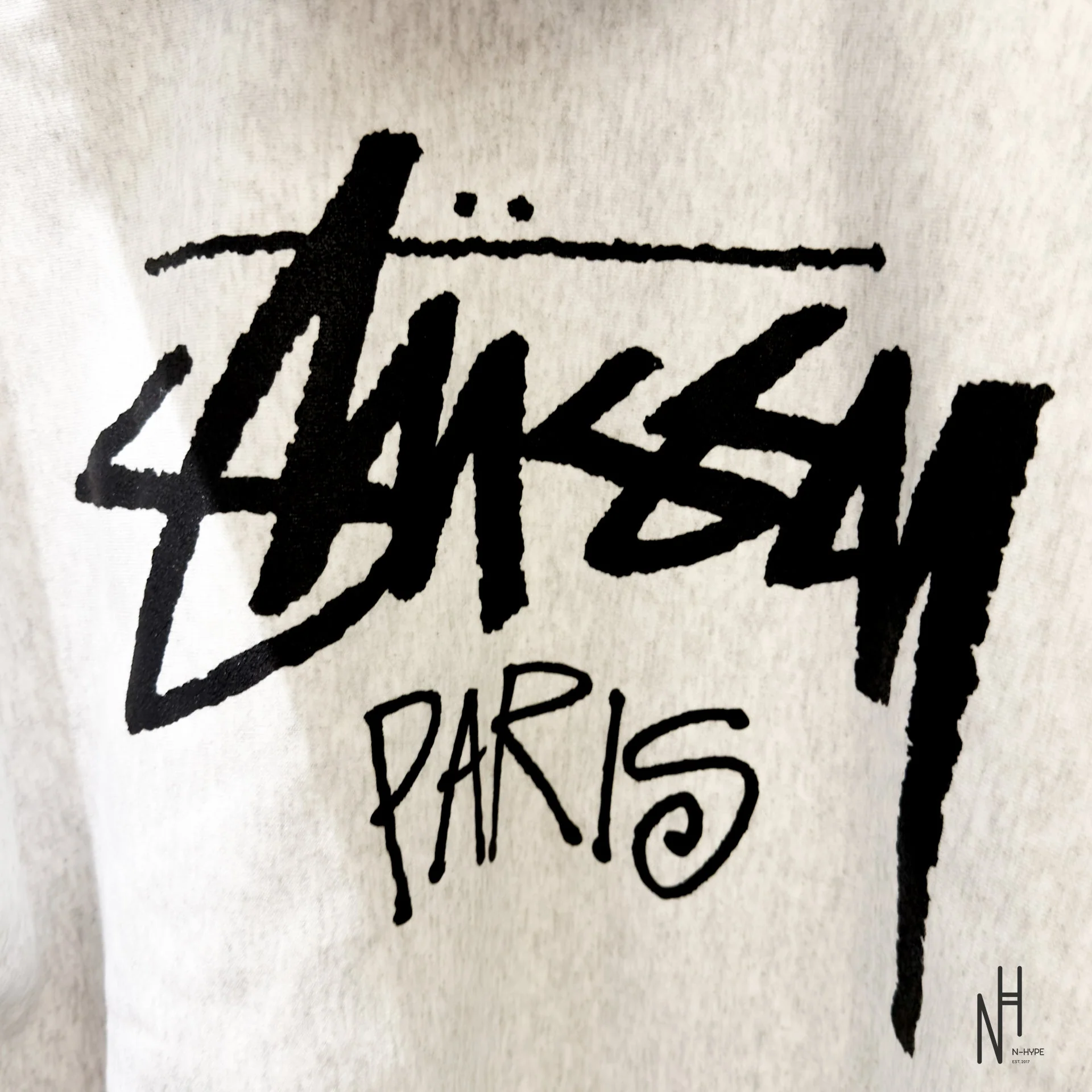 Stussy Paris Zip Hoodie Ash Heather - Image 3