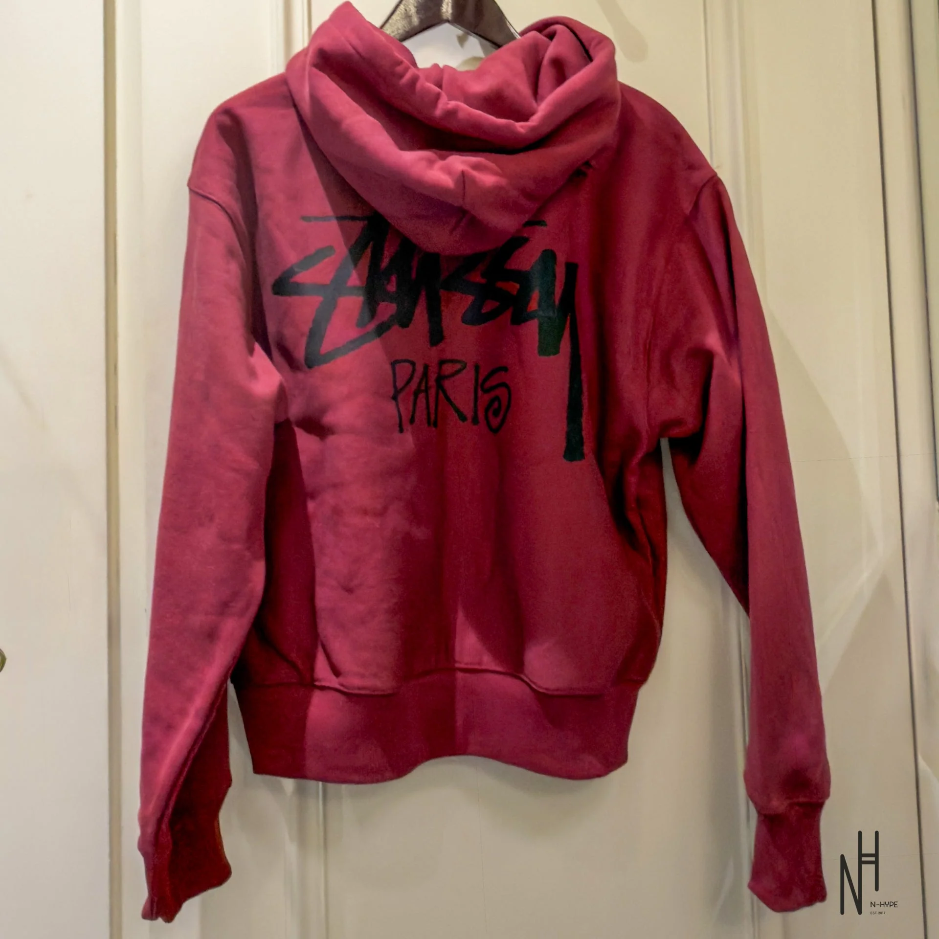 Stussy Paris Zip Hoodie Wine - Image 2