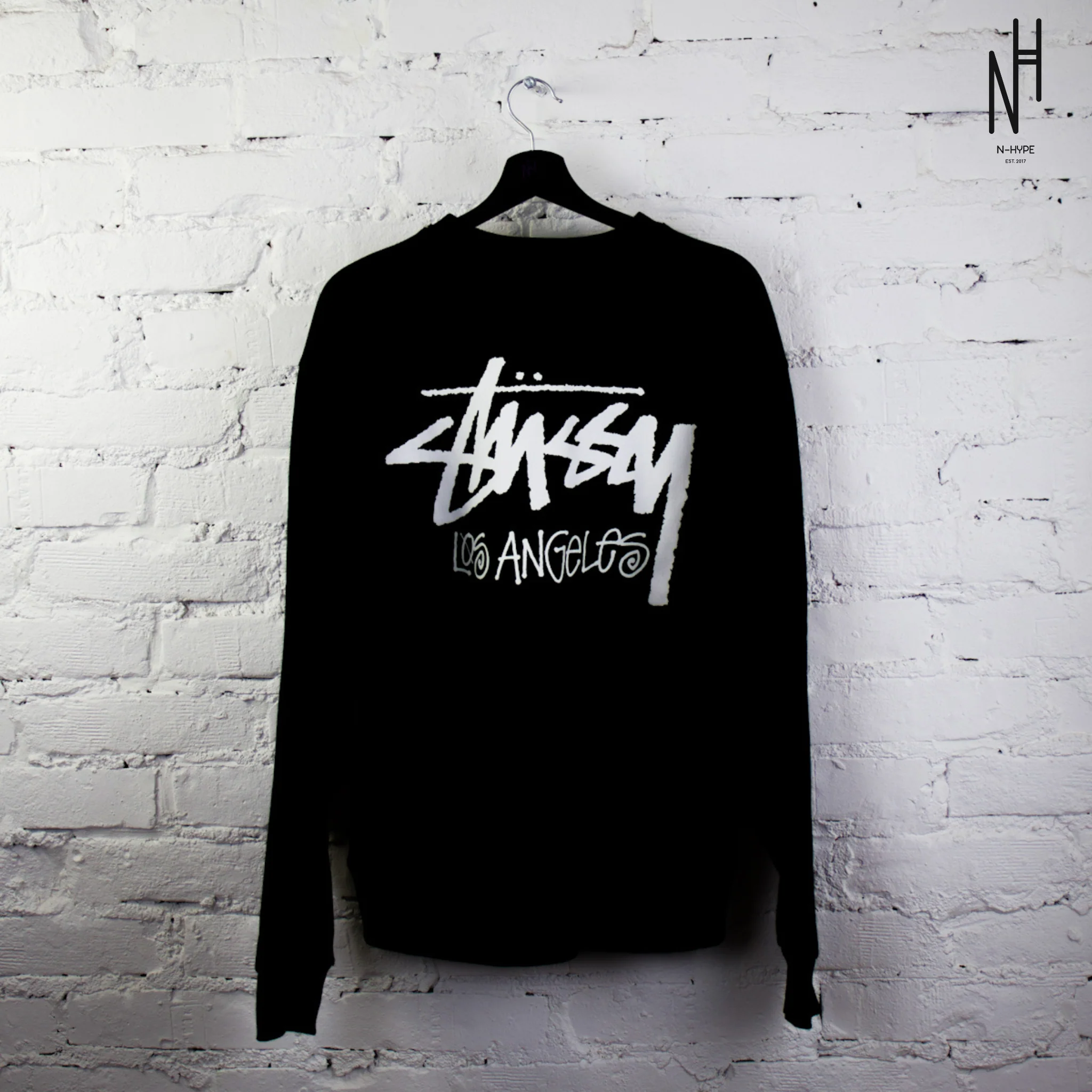 Stussy Stock Los Angeles Crew Black - Image 2