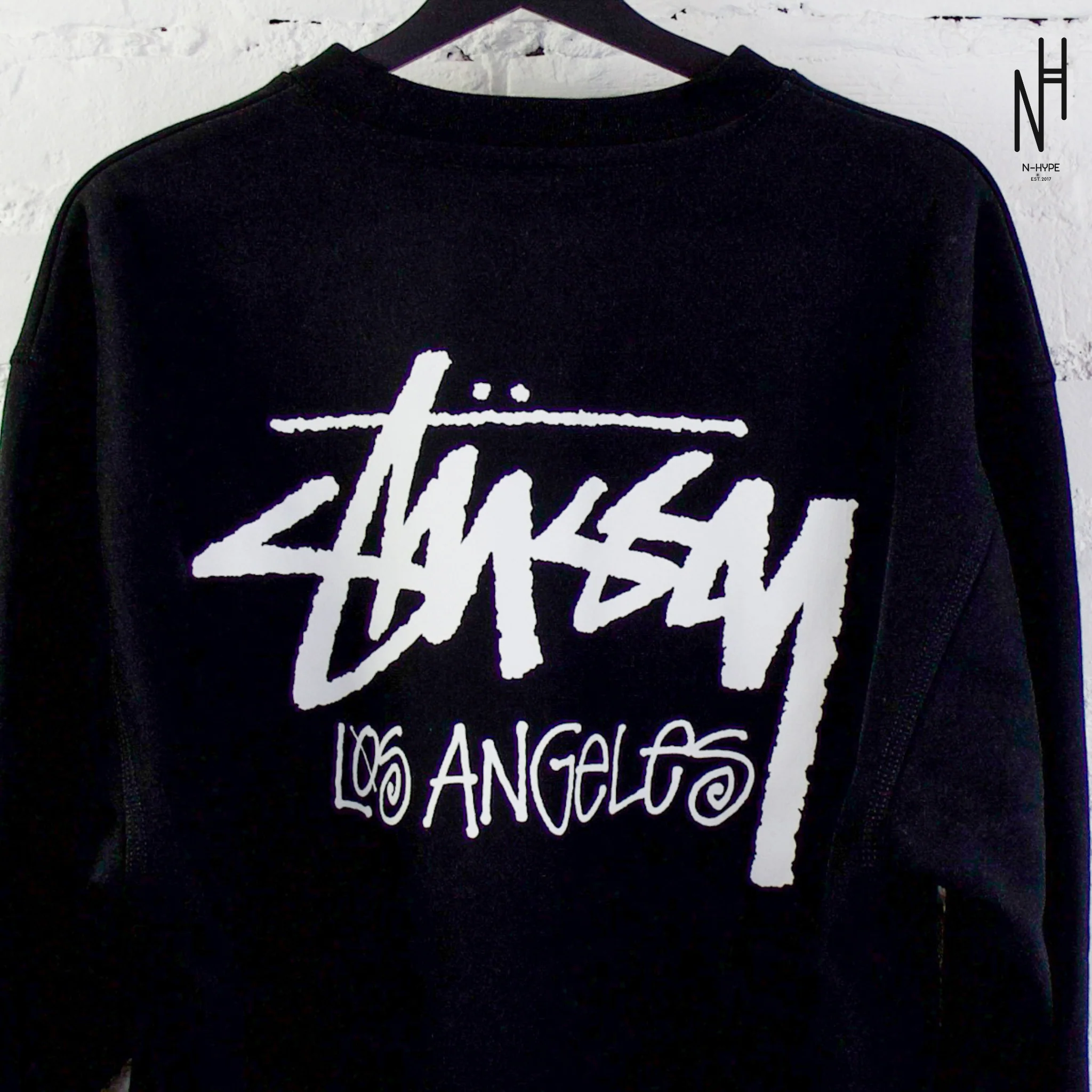 Stussy Stock Los Angeles Crew Black - Image 4