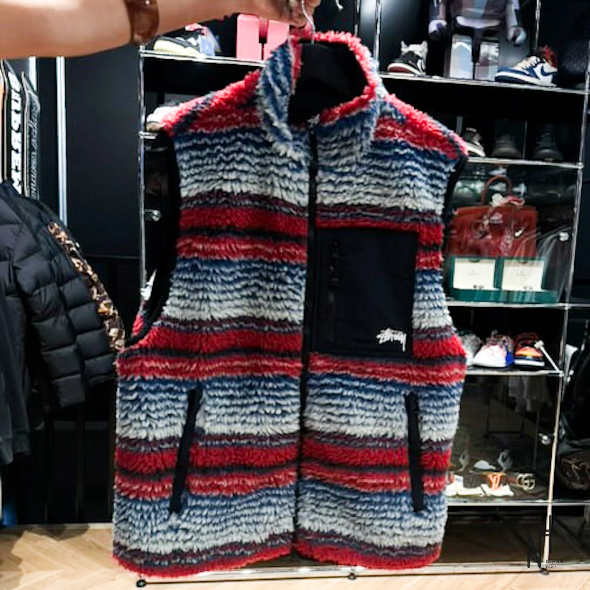 Stussy Striped Sherpa Vest