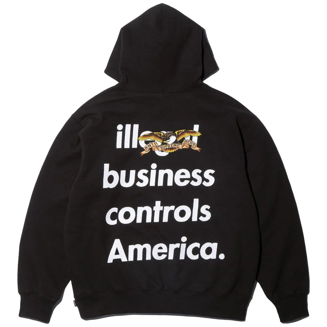 Supreme ANTIHERO Hooded Sweatshirt Black - Image 2