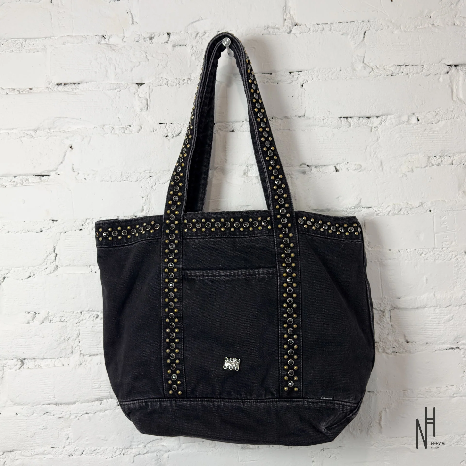 Supreme b.b. Simon Denim Tote Bag Black - Image 4