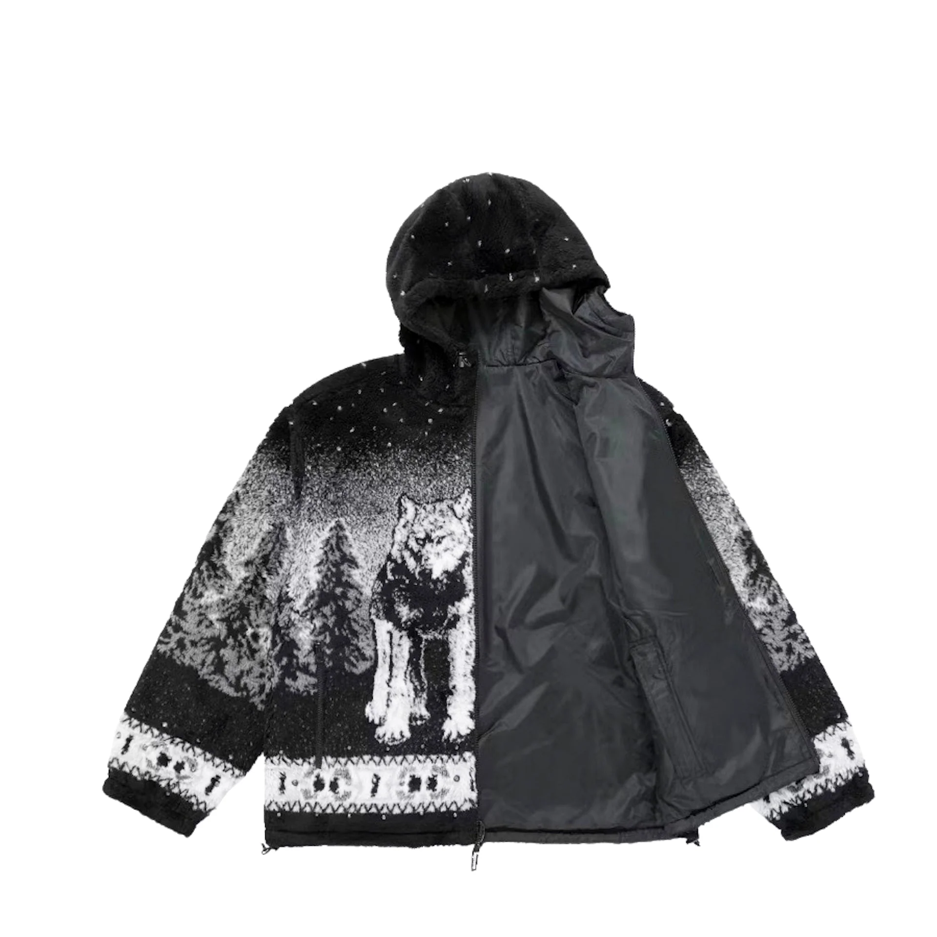 Supreme b.b Simon Reversible Hooded Fleece Jacket / Black - Image 2