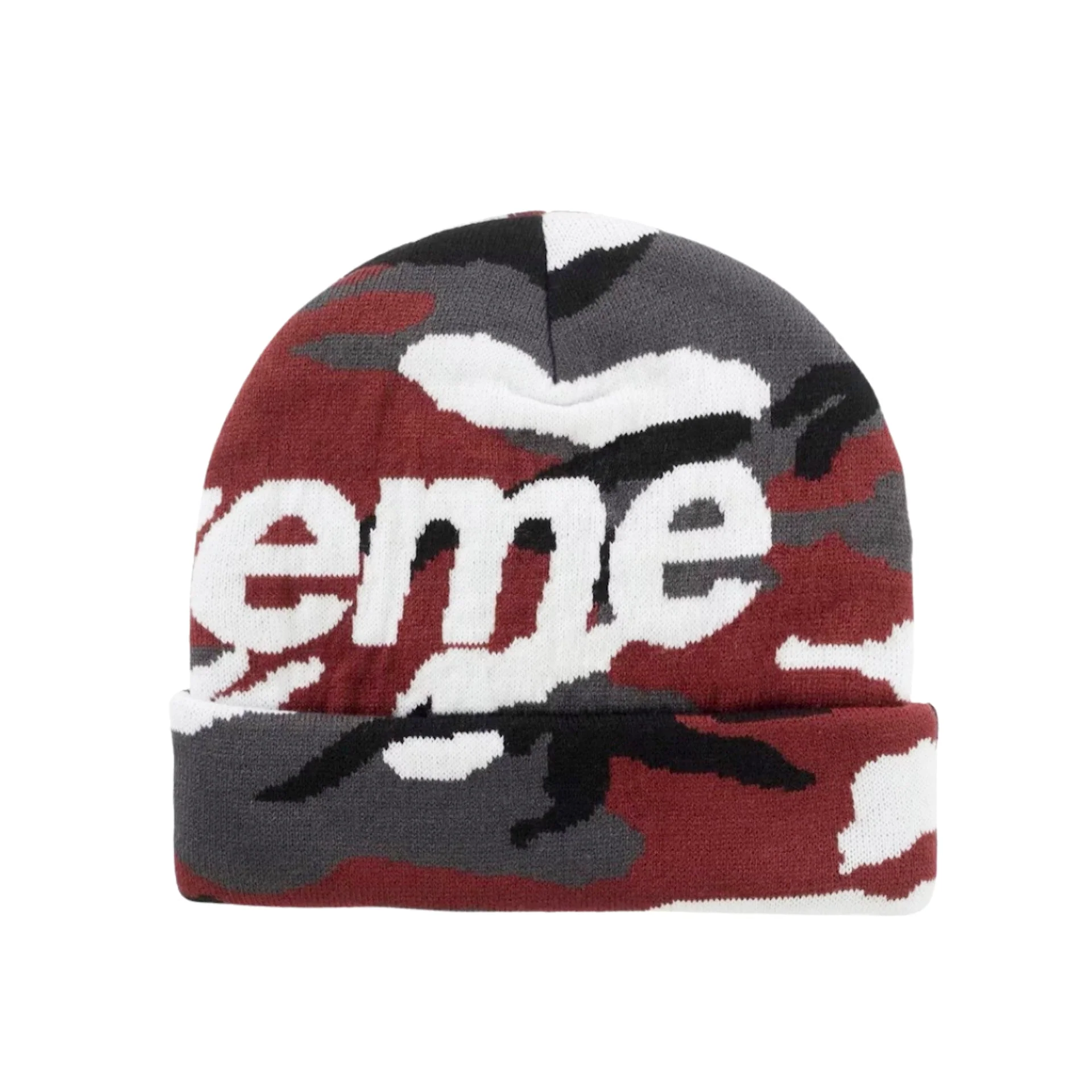 Supreme Big Logo Beanie (FW25) / Red Camo - Image 2