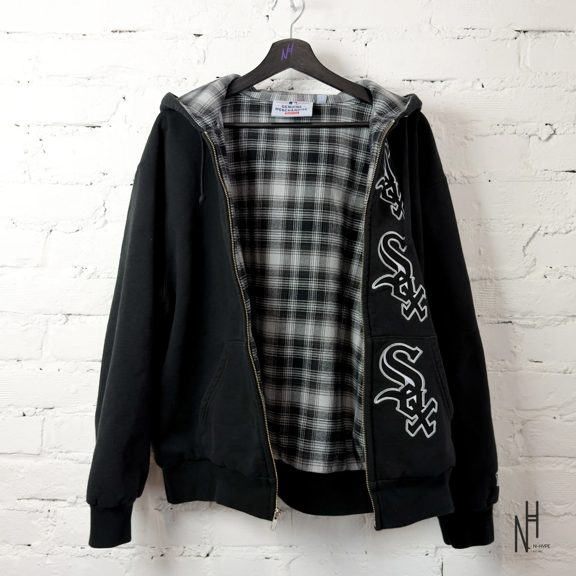 Supreme Chicago White Sox Zip Up Hooded Black - Image 3