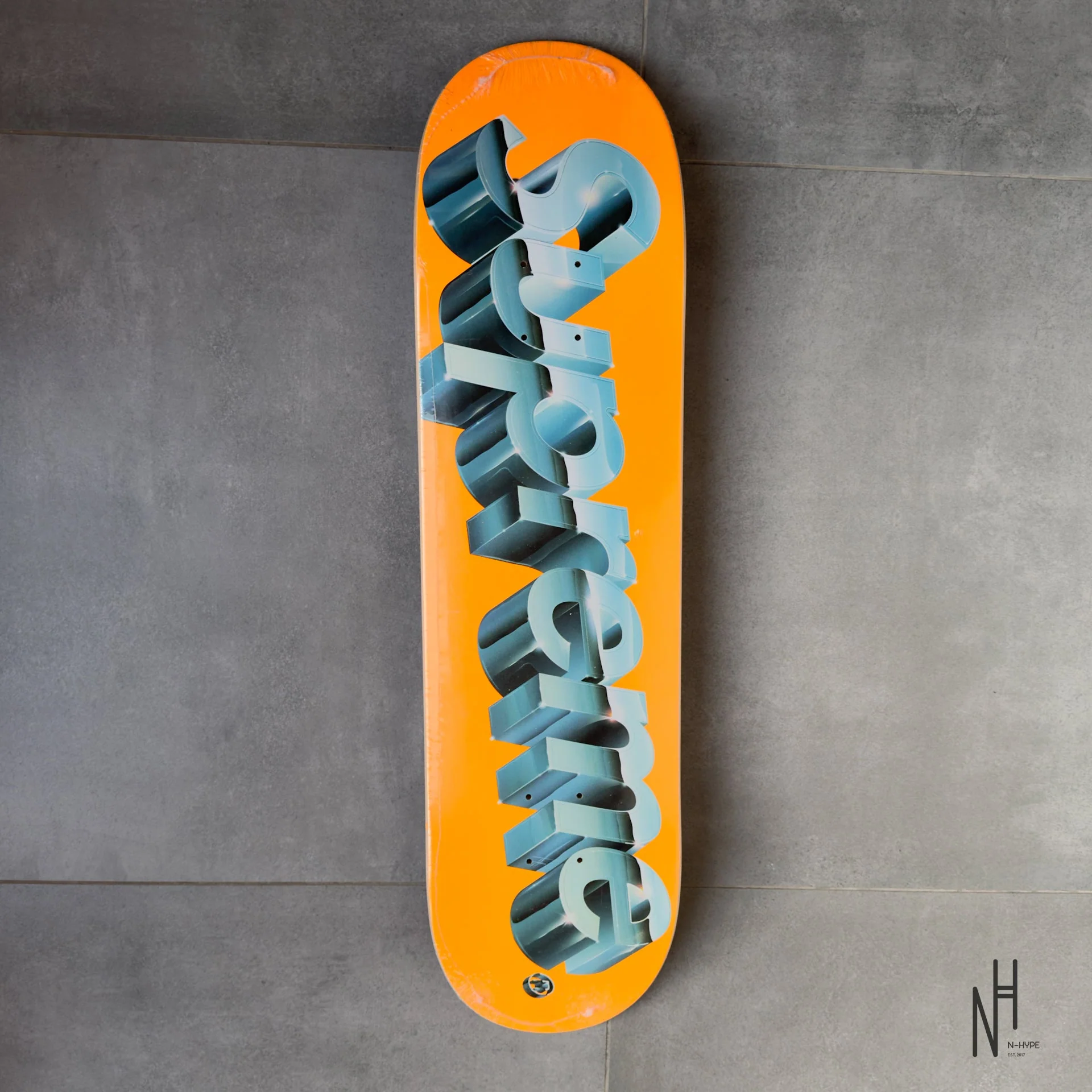 Supreme Chrome Logo Skateboard Deck Orange - Image 2