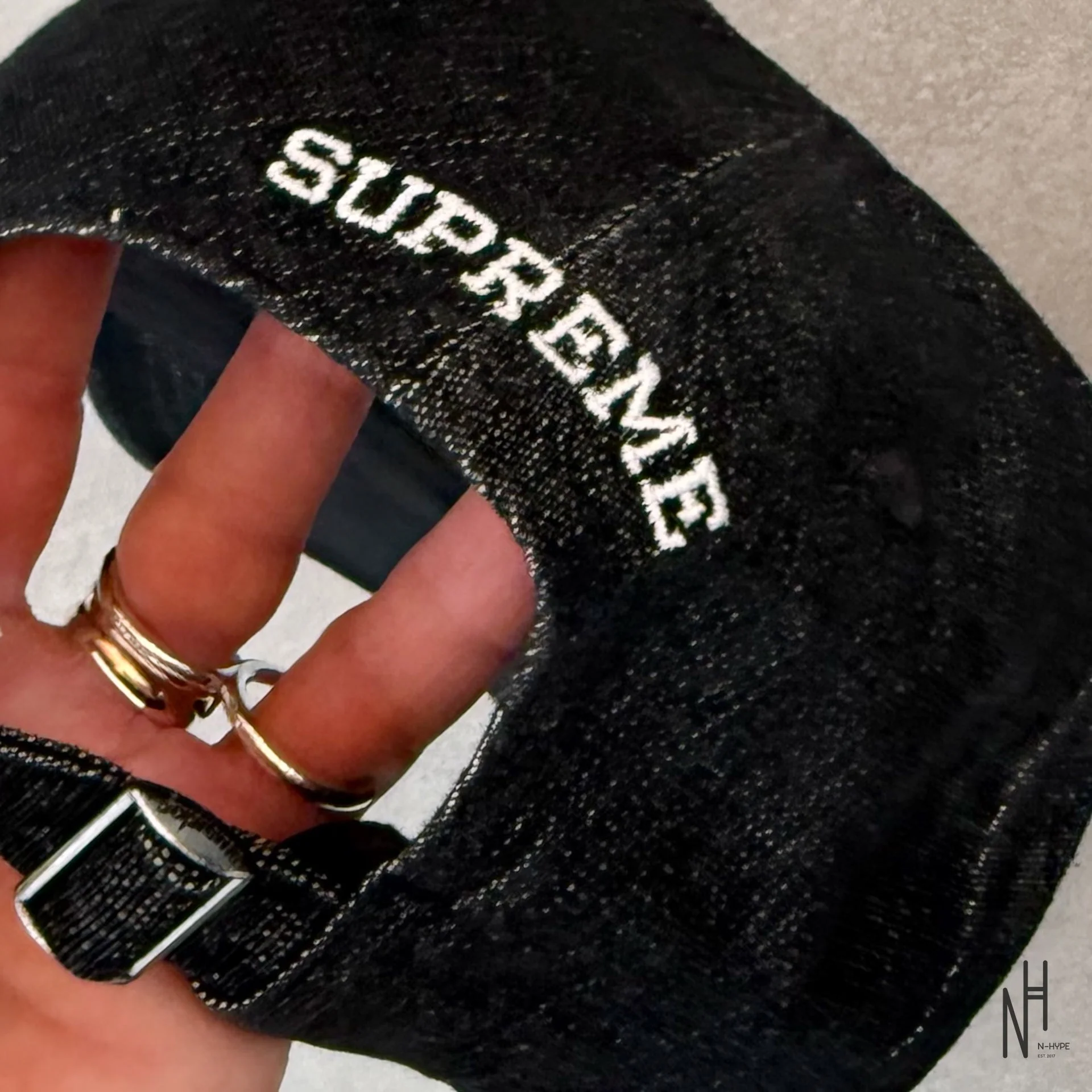 Supreme Cordura Denim S Logo 6-Panel Black - Image 6
