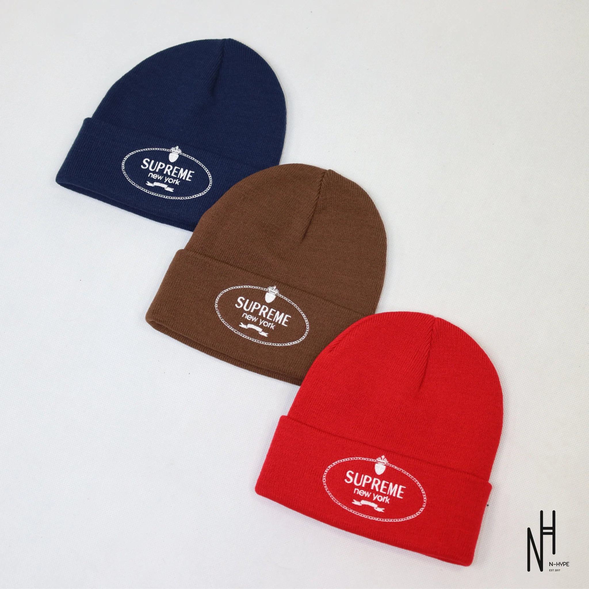 Supreme Crest Beanie Navy - Image 4