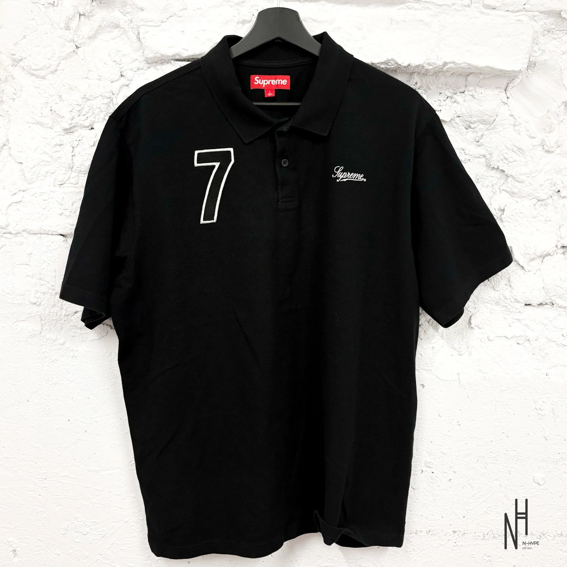 Supreme Cursive Polo Black