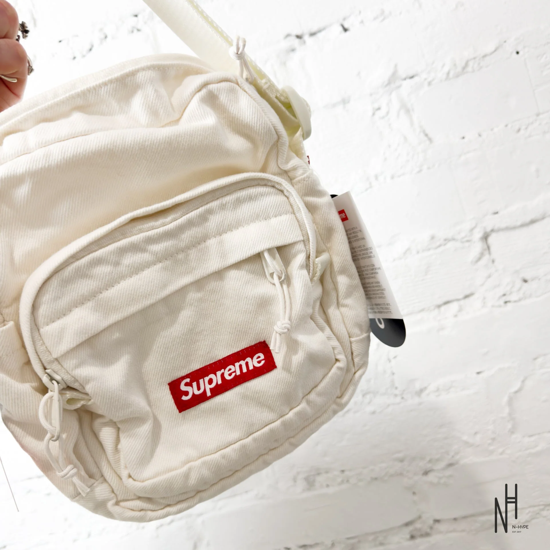 Supreme Denim Shoulder Bag White - Image 2