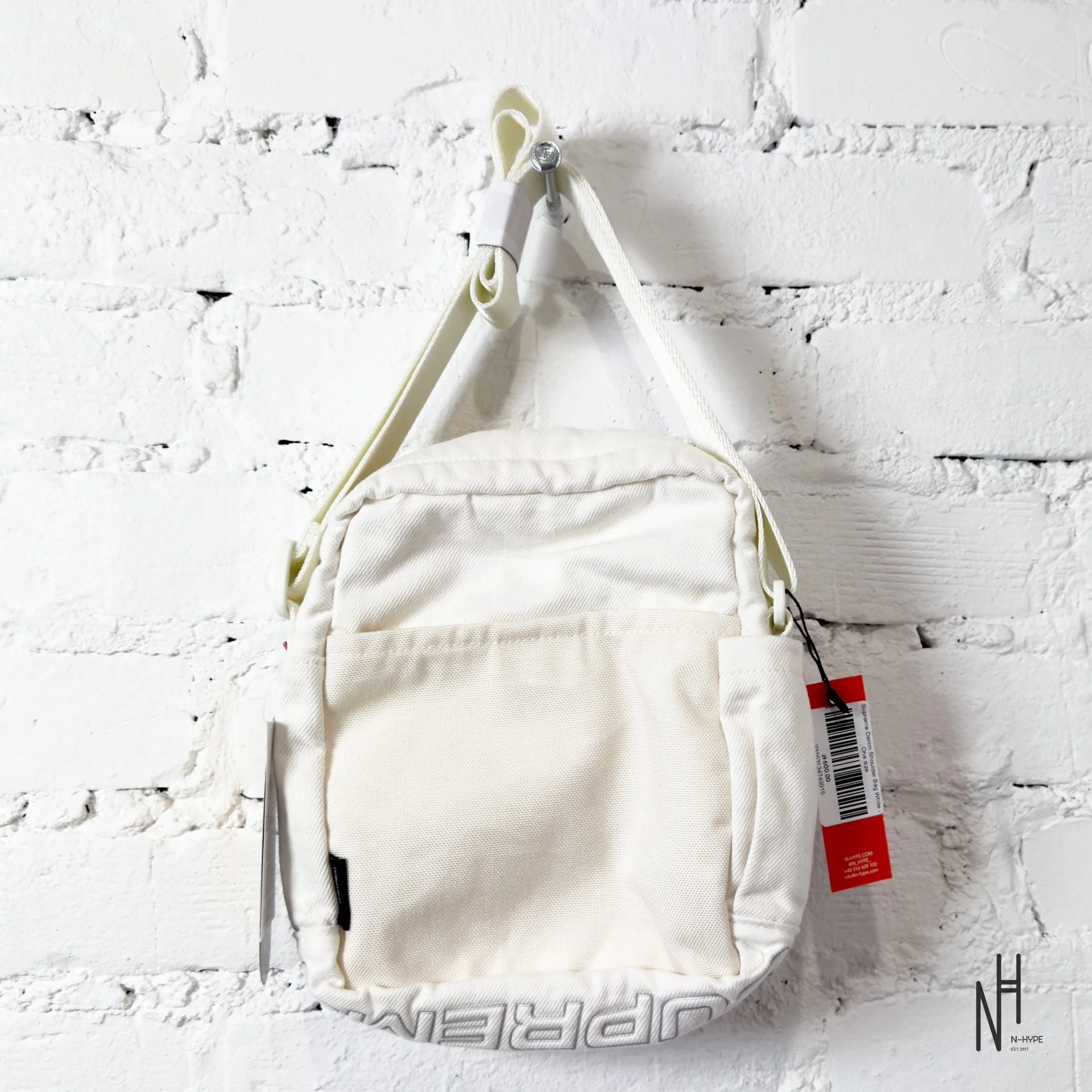 Supreme Denim Shoulder Bag White - Image 3