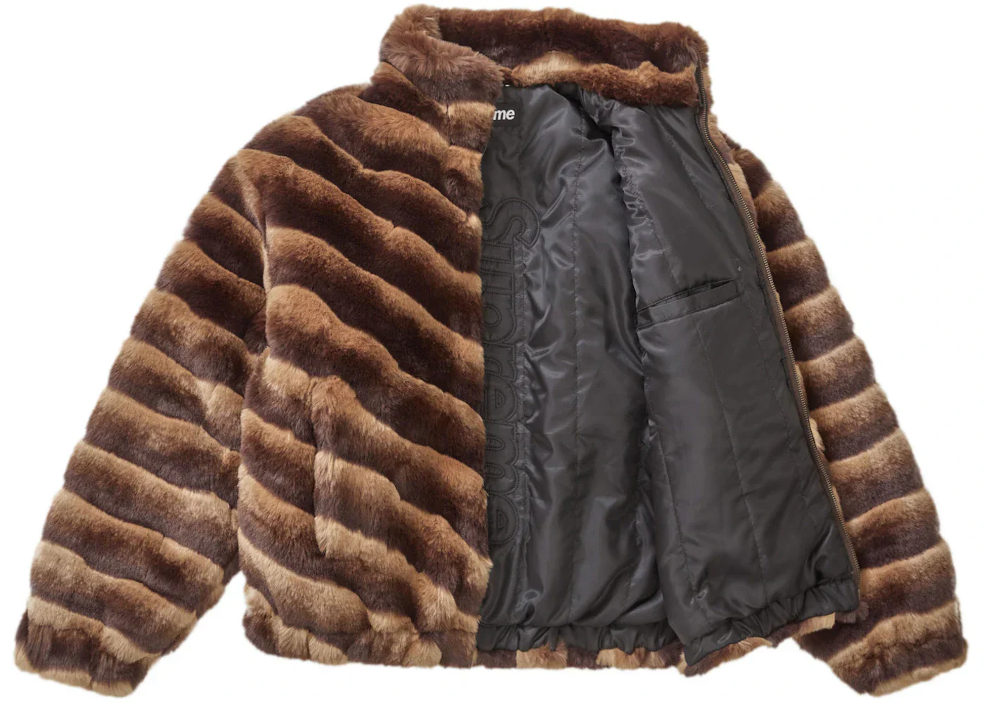 Supreme Faux Fur Jacket Brown - Image 2