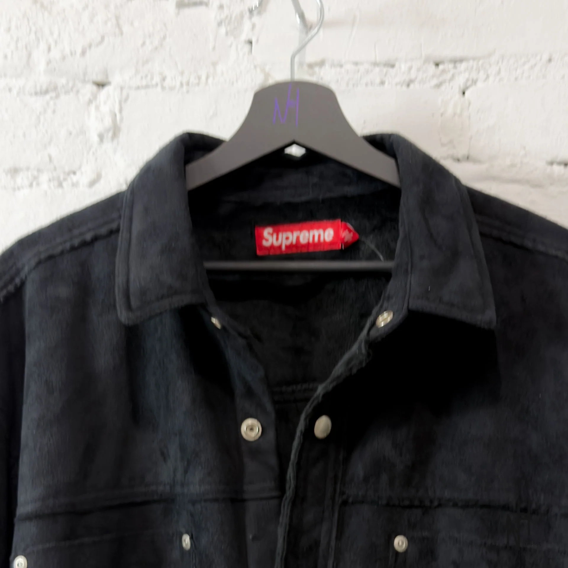 Supreme Faux Suede Snap Shirt / Black - Image 2