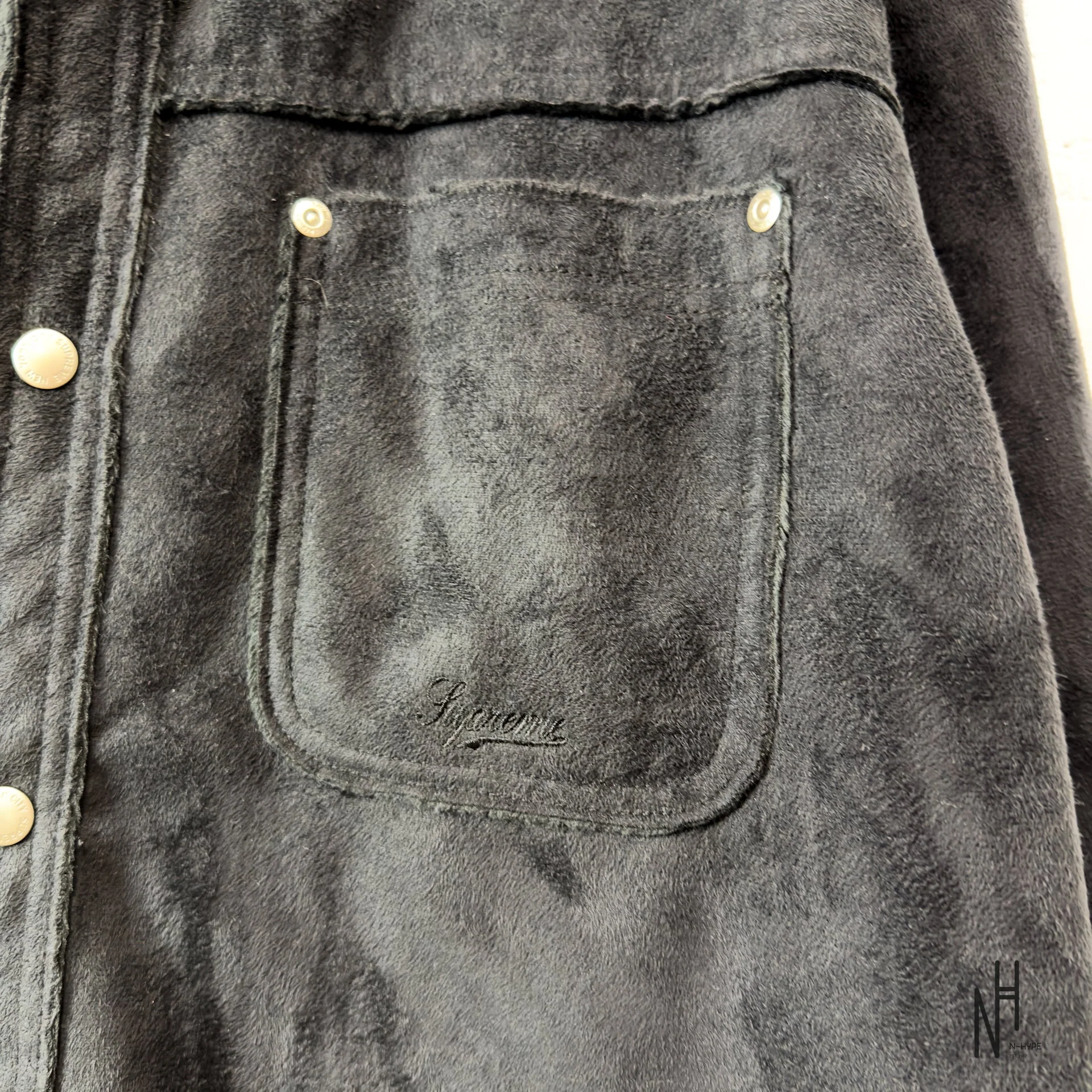 Supreme Faux Suede Snap Shirt / Black - Image 3
