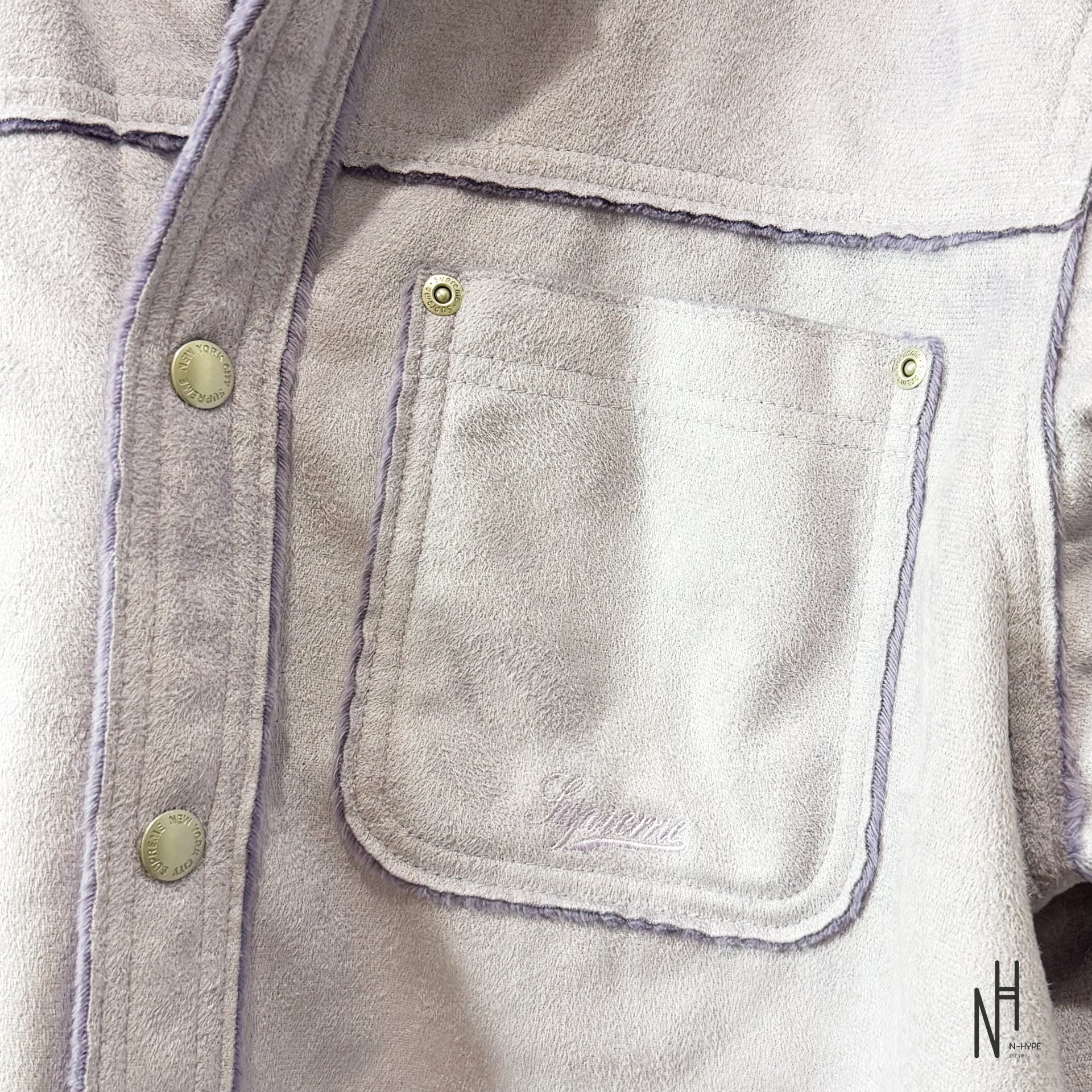 Supreme Faux Suede Snap Shirt / Lilac - Image 3