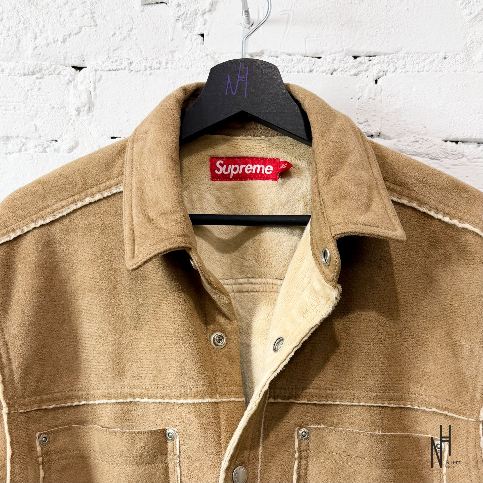 Supreme Faux Suede Snap Shirt / Tan - Image 2