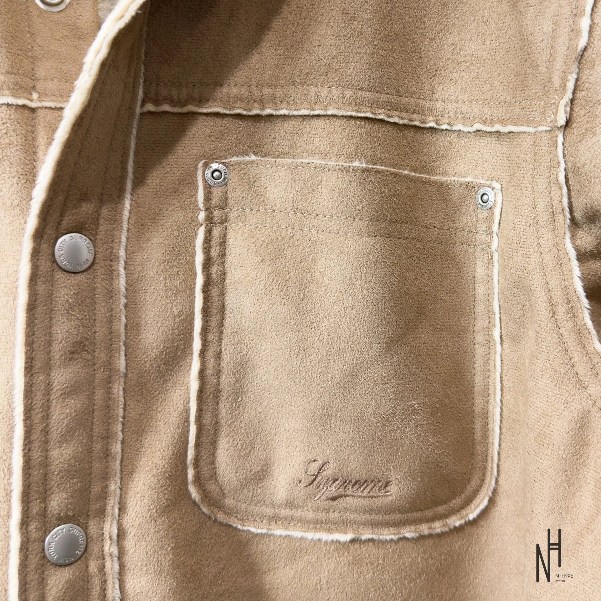 Supreme Faux Suede Snap Shirt / Tan - Image 3