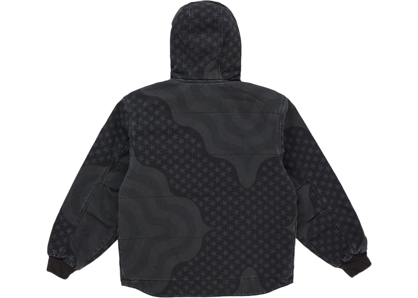 Supreme Flag Quilted Hooded Work Jacket Black - Image 3