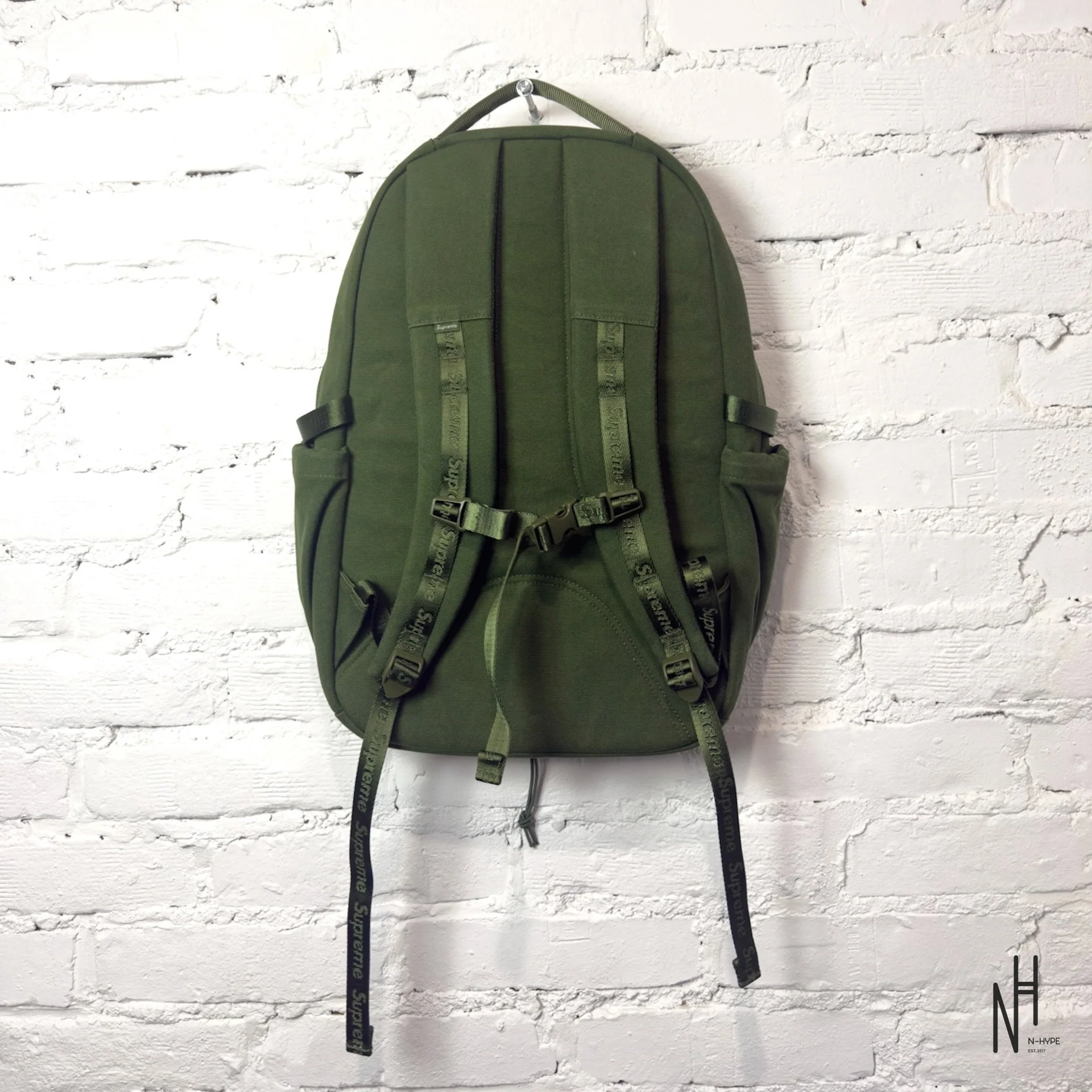 Supreme Logo Backpack (SS25) Olive - Image 4