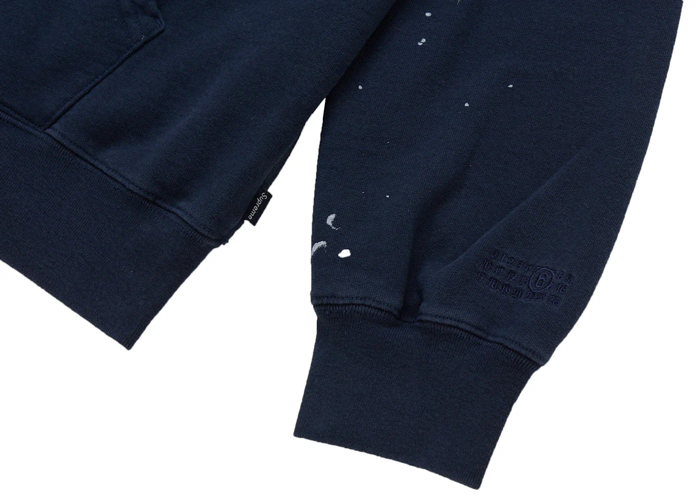 Supreme MM6 Maison Margiela Box Logo Zip Up Hooded Sweatshirt Navy - Image 4