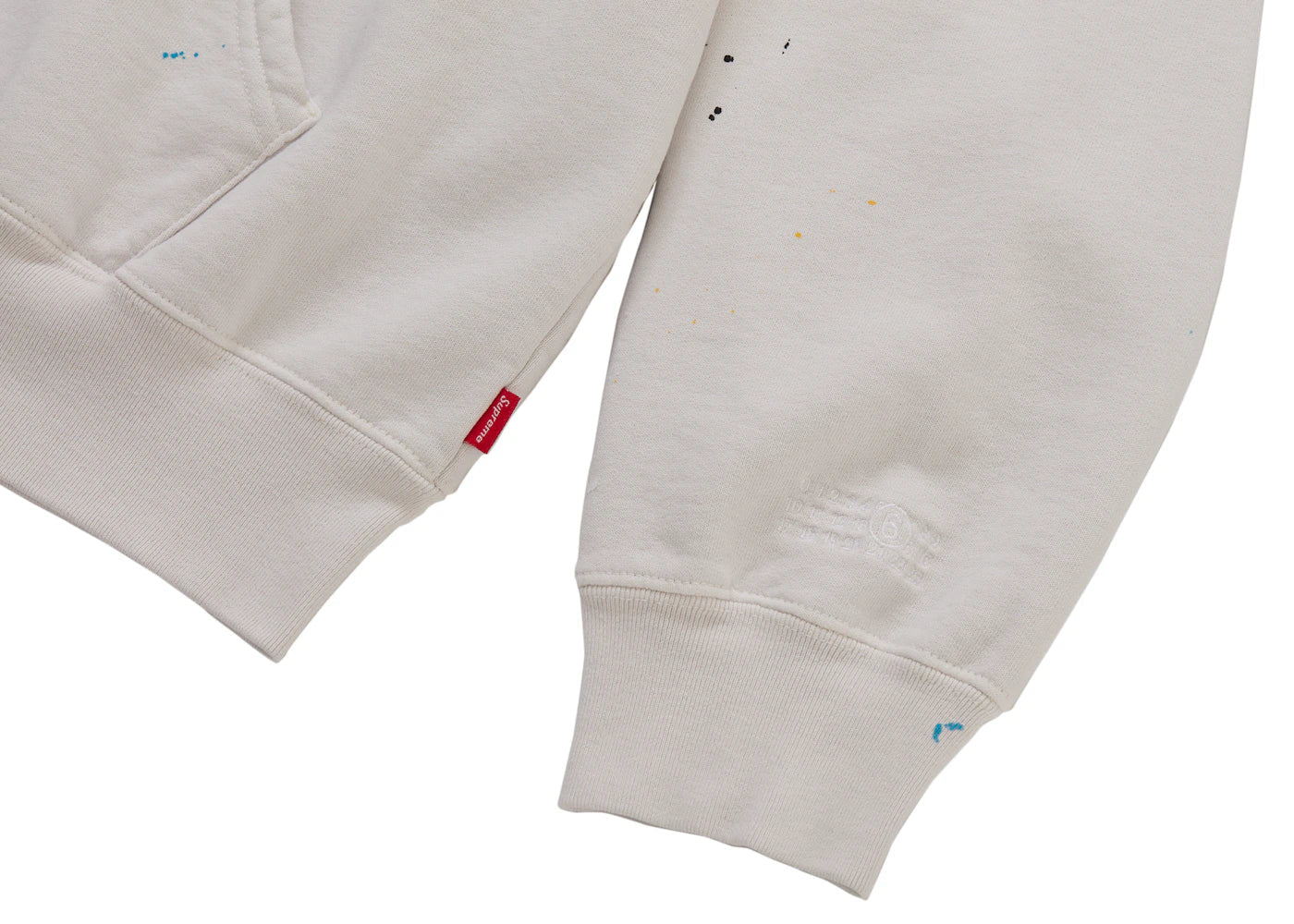 Supreme MM6 Maison Margiela Box Logo Zip Up Hooded Sweatshirt White - Image 4