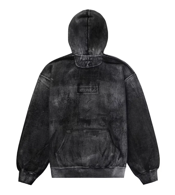 Supreme MM6 Maison Margiela Foil Box Logo Hooded Sweatshirt Black - Image 2