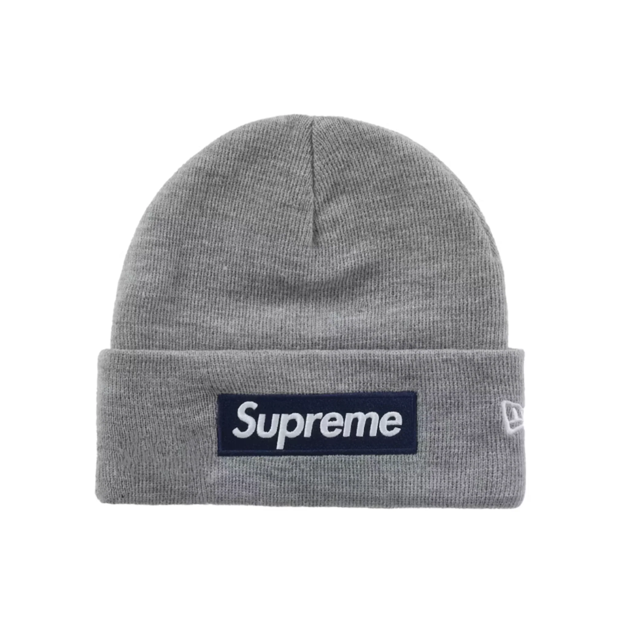 Supreme New Era Box Logo Beanie (FW25) Heather Grey