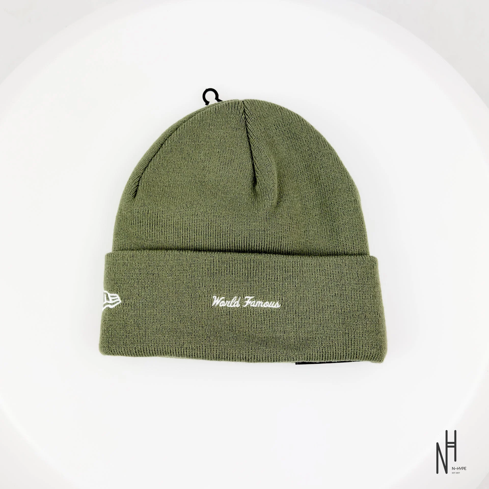 Supreme New Era Box Logo Beanie (FW25) Light Olive - Image 4