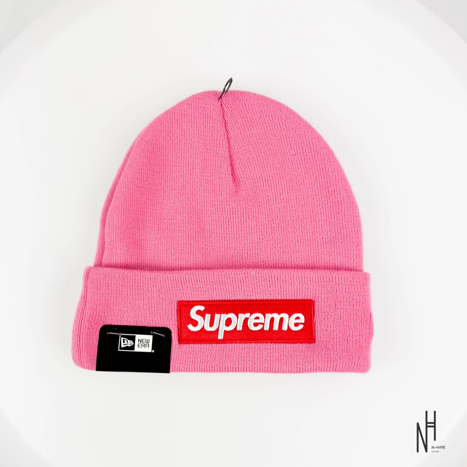Supreme New Era Box Logo Beanie (FW25) Magenta - Image 2