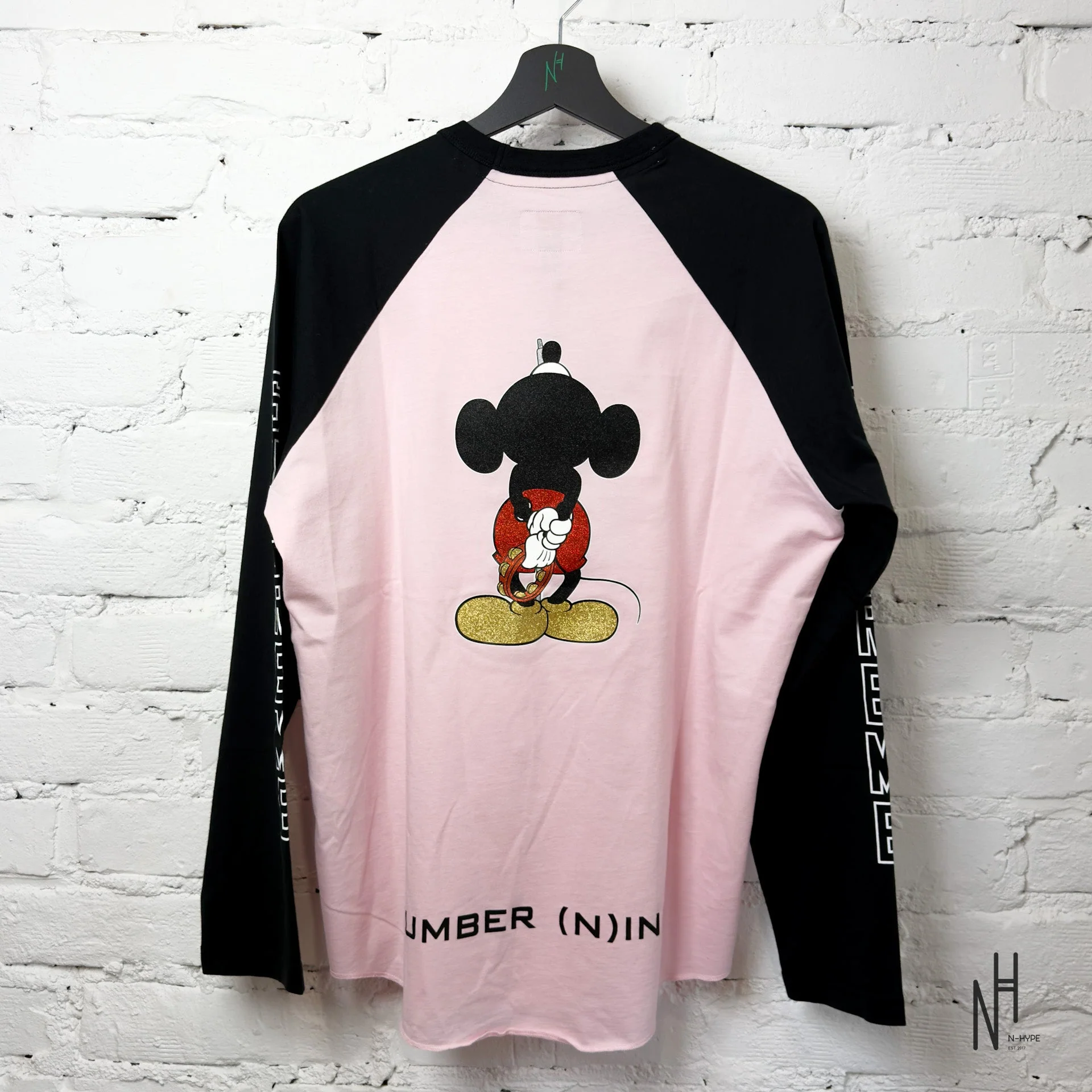 Supreme Number (N)ine Mickey Raglan L/S Top Pink - Image 4