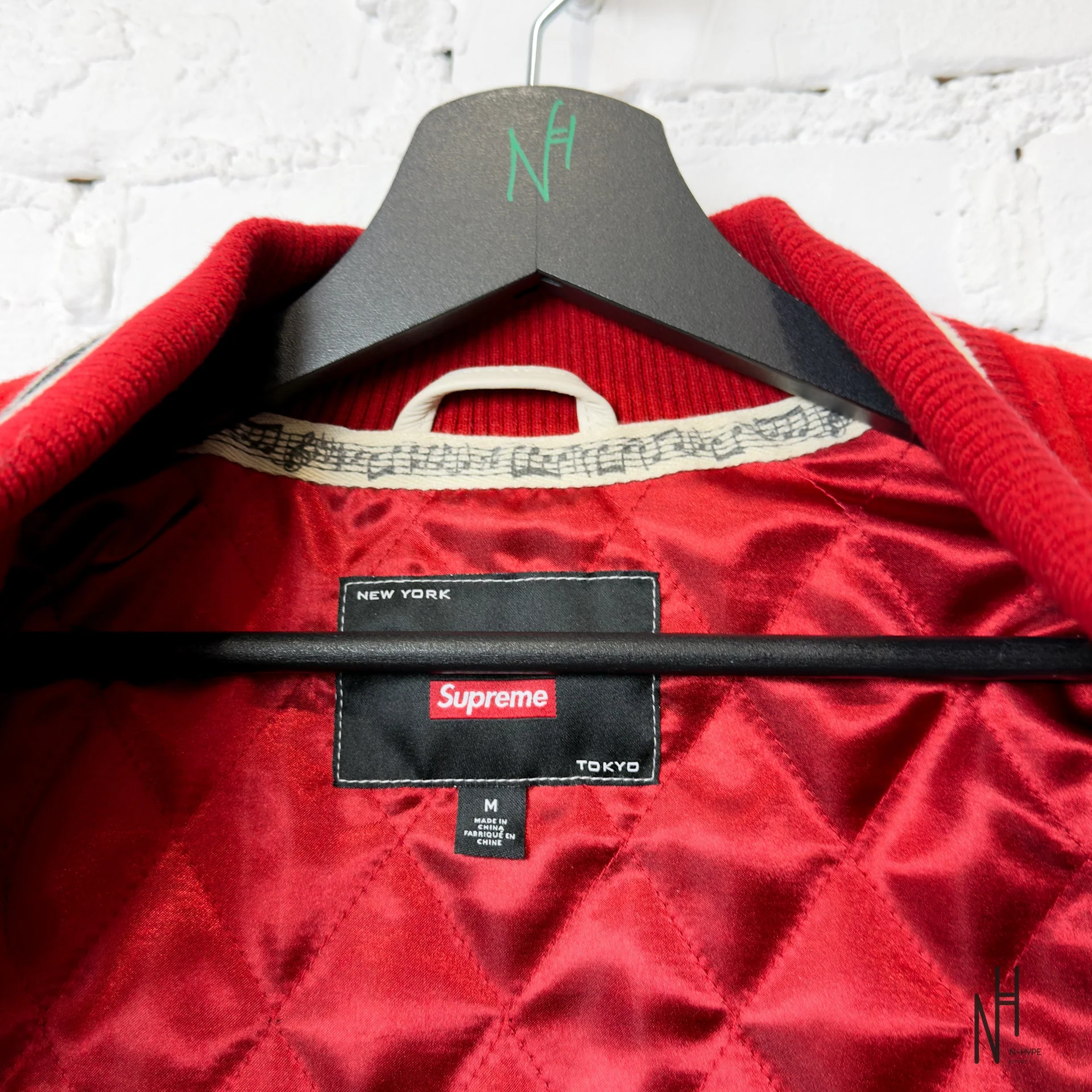 Supreme Number (N)ine Mickey Varsity Jacket Red - Image 5