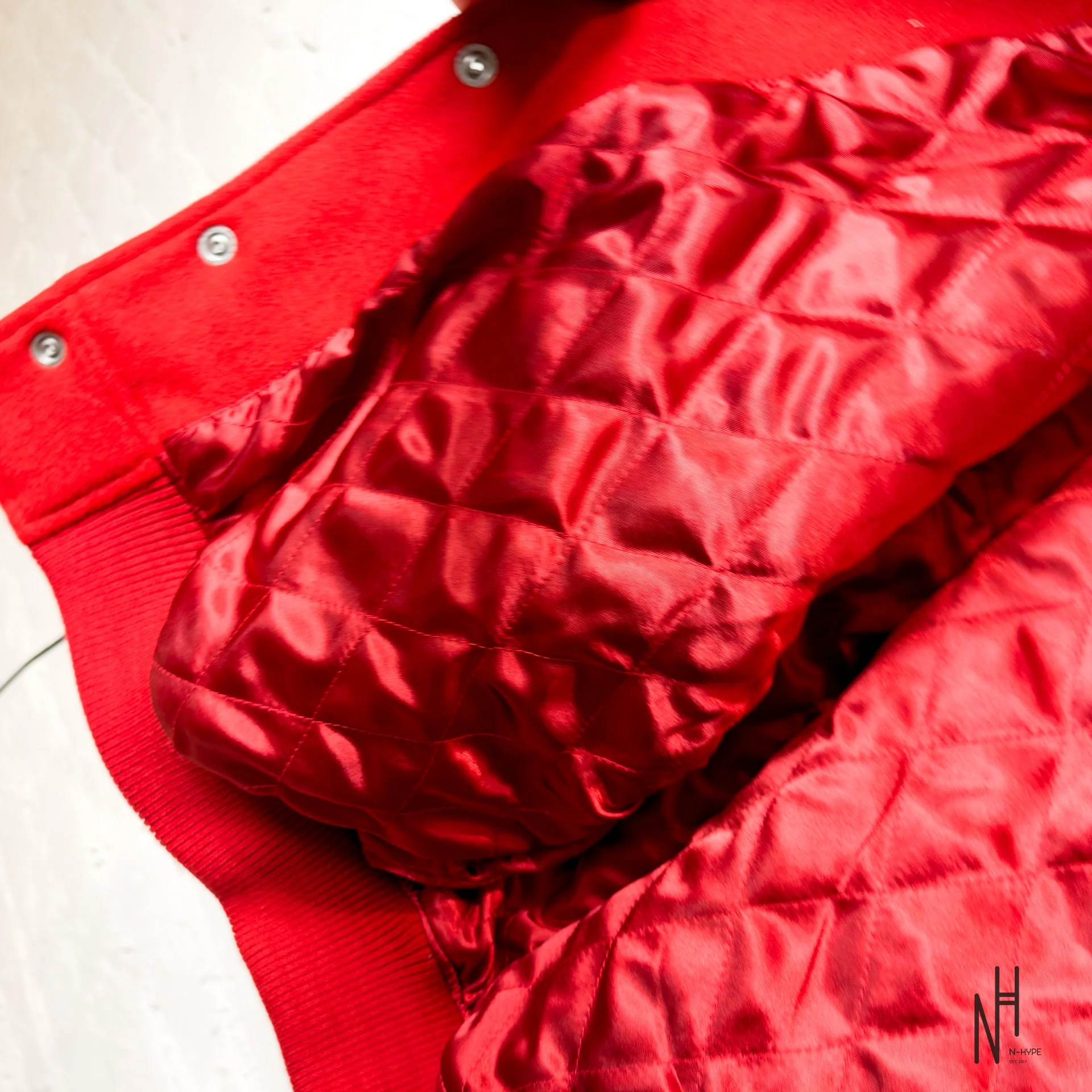 Supreme Number (N)ine Mickey Varsity Jacket Red - Image 6