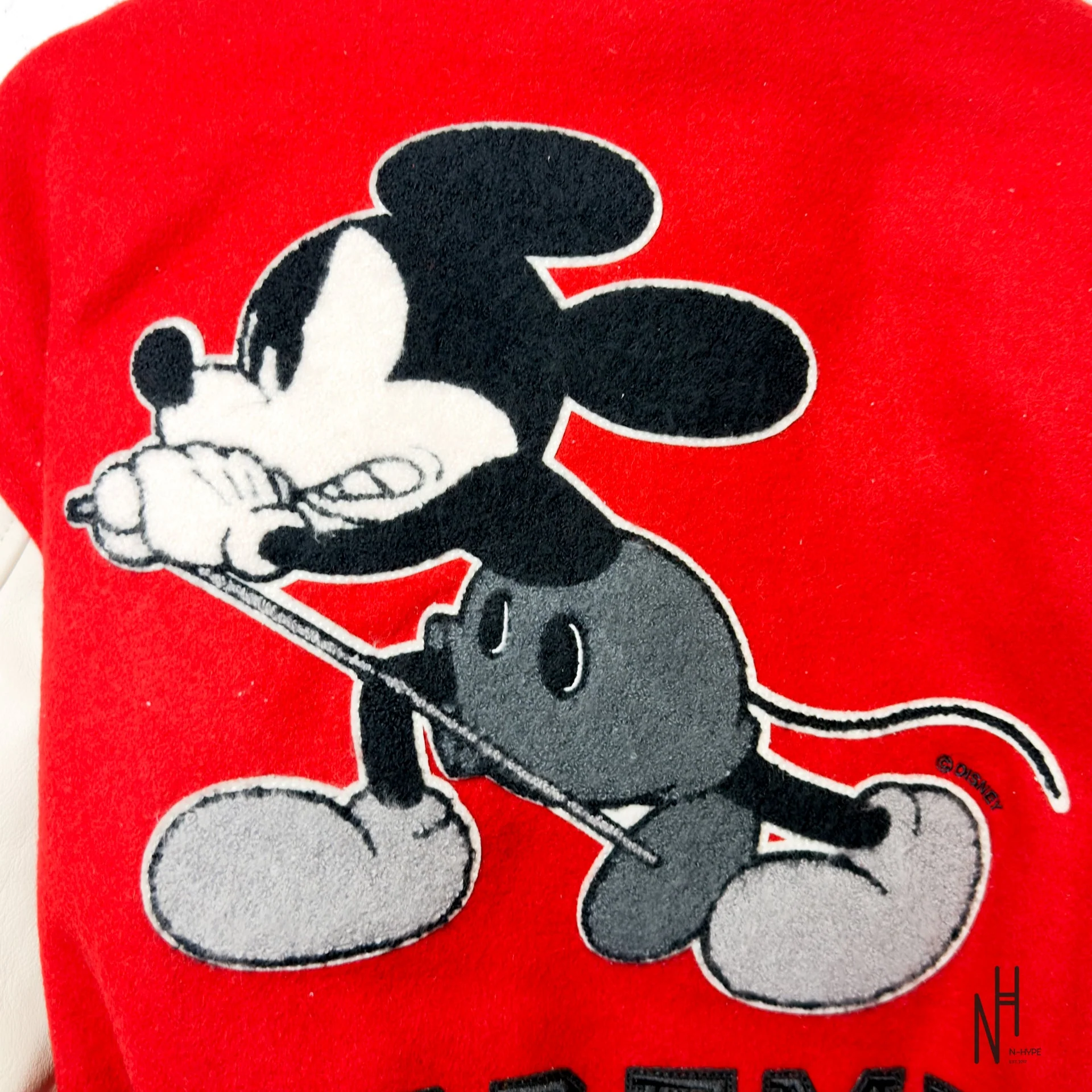 Supreme Number (N)ine Mickey Varsity Jacket Red - Image 9
