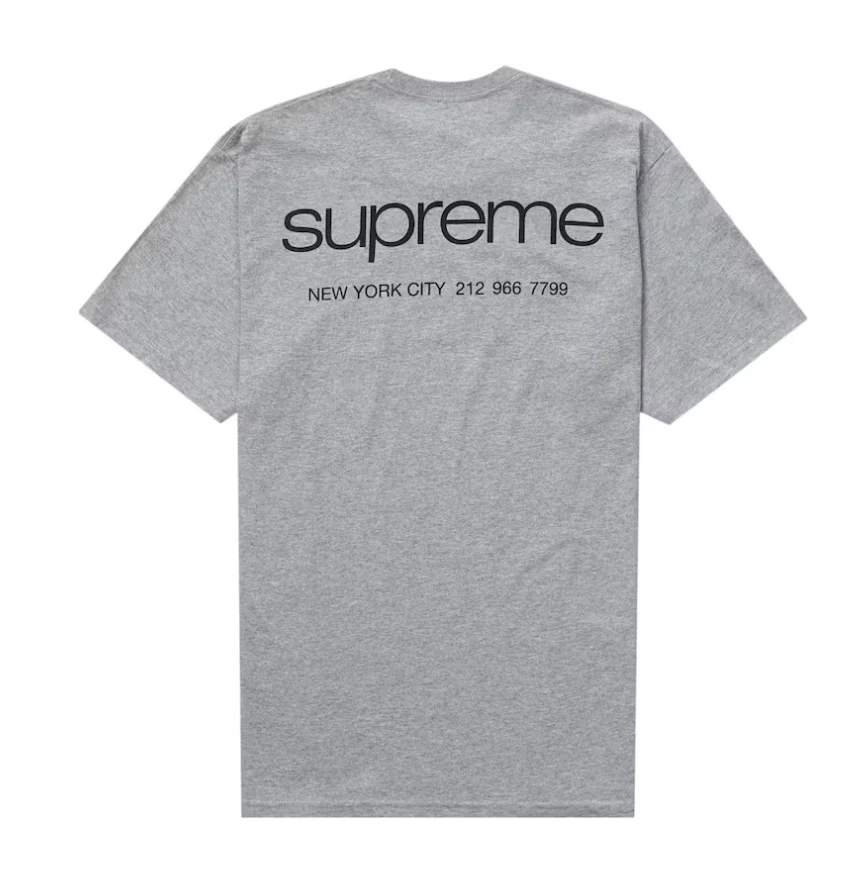 Supreme NYC Tee Heather Grey - Image 2