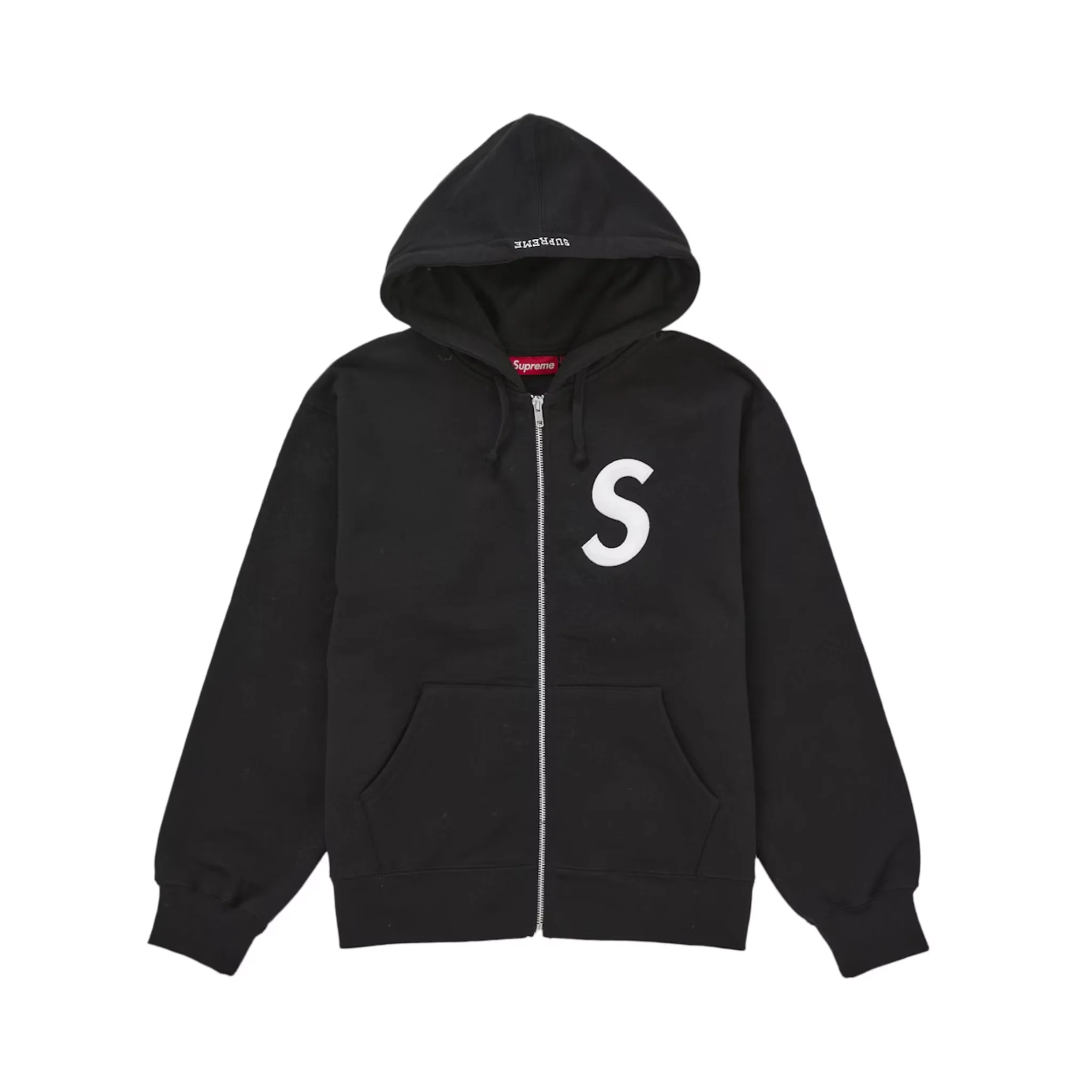 Supreme S Logo Zip Up Hooded Sweatshirt (FW25) Black