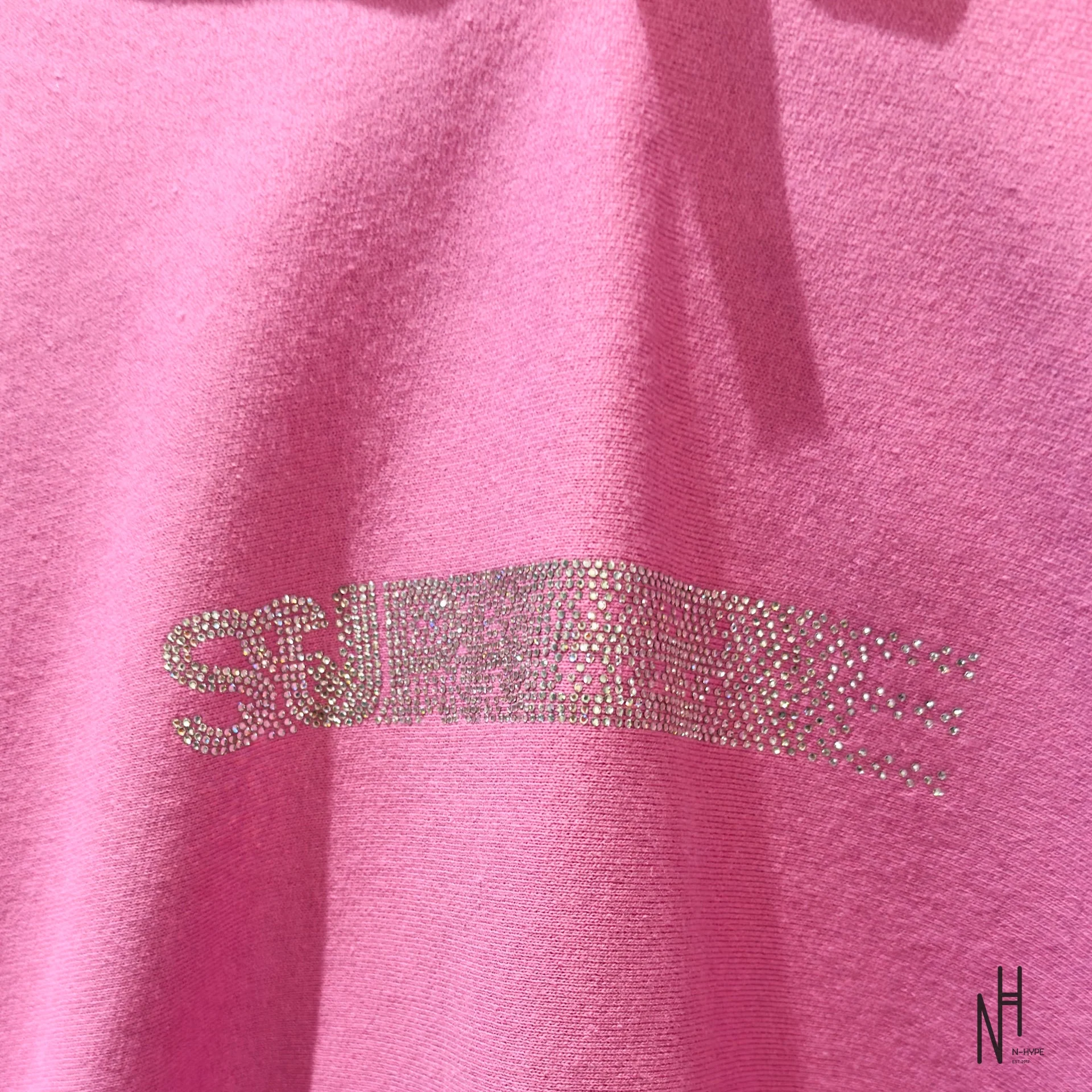 Supreme Swarovski Motion Logo Hooded Sweatshirt Pink - Image 2