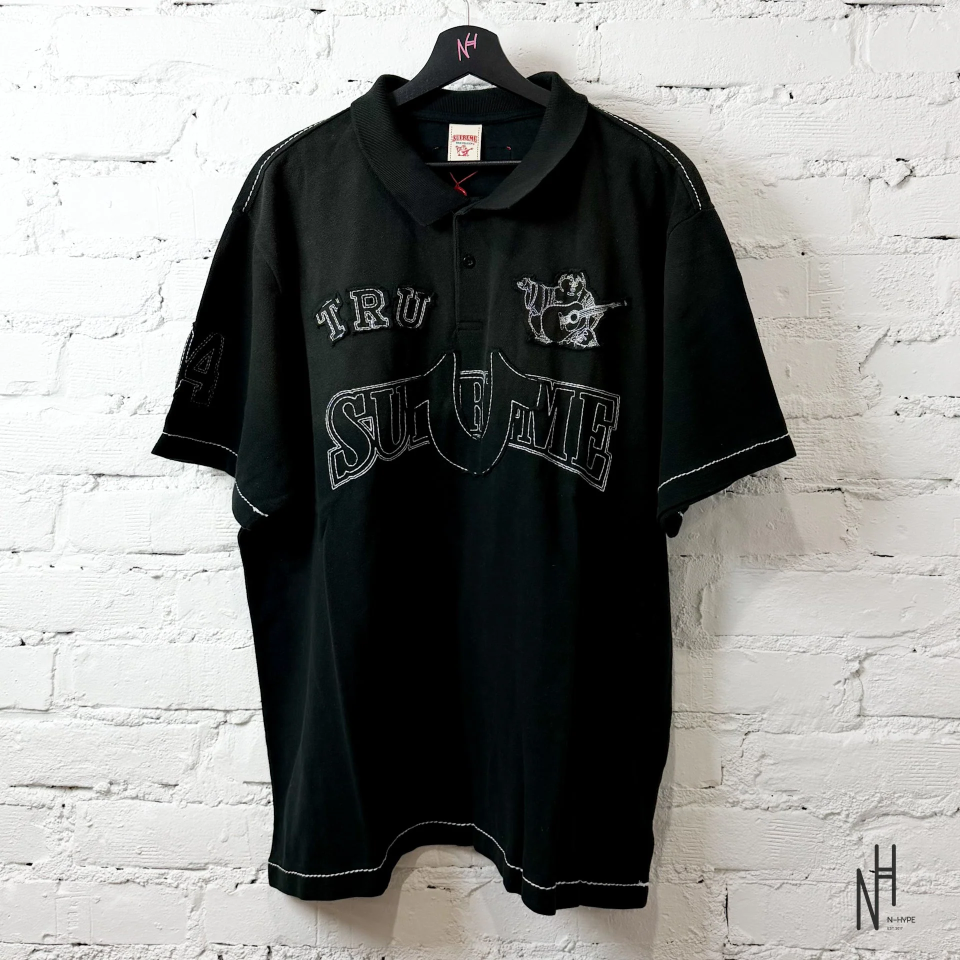 Supreme True Religion Applique Polo / Black