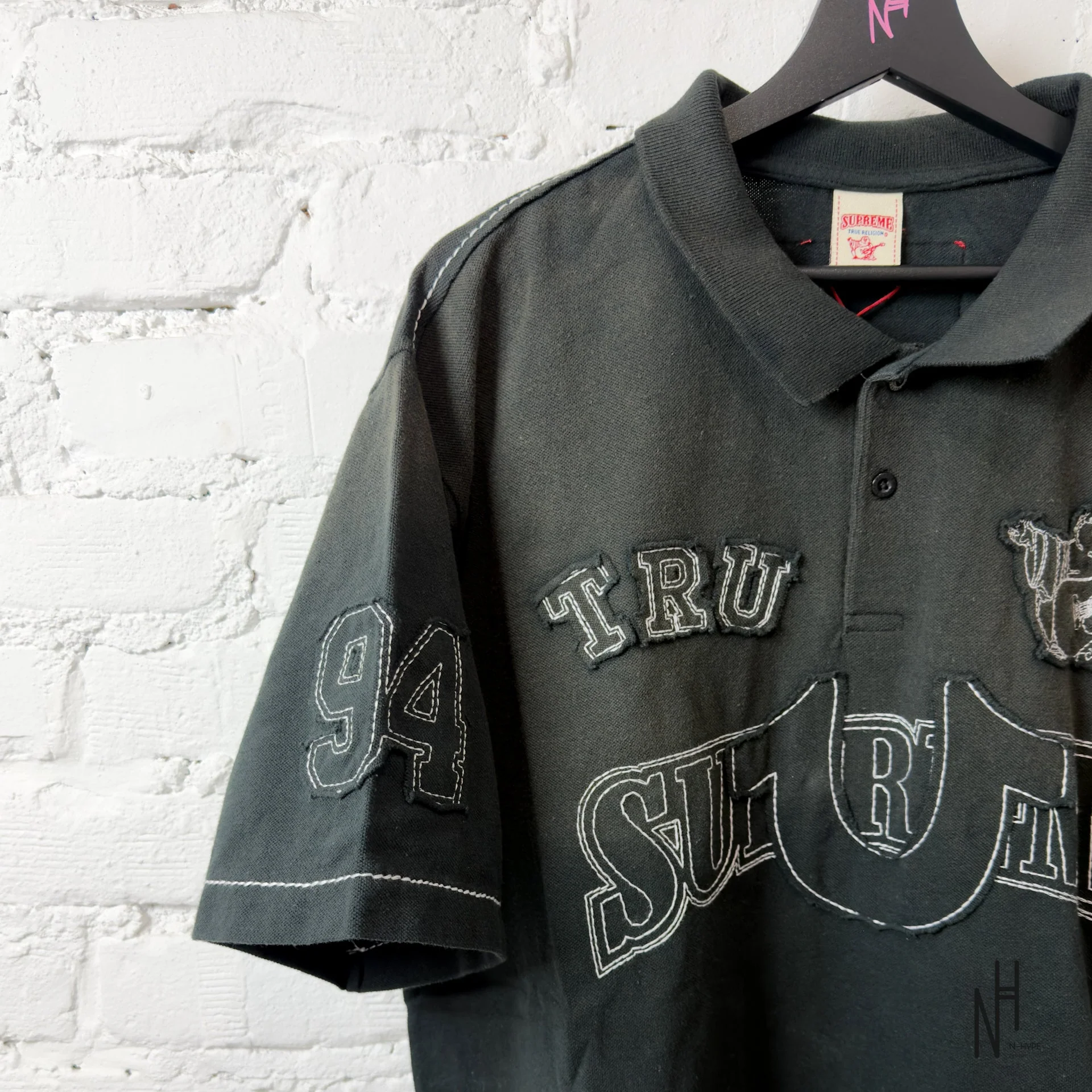 Supreme True Religion Applique Polo / Black - Image 2