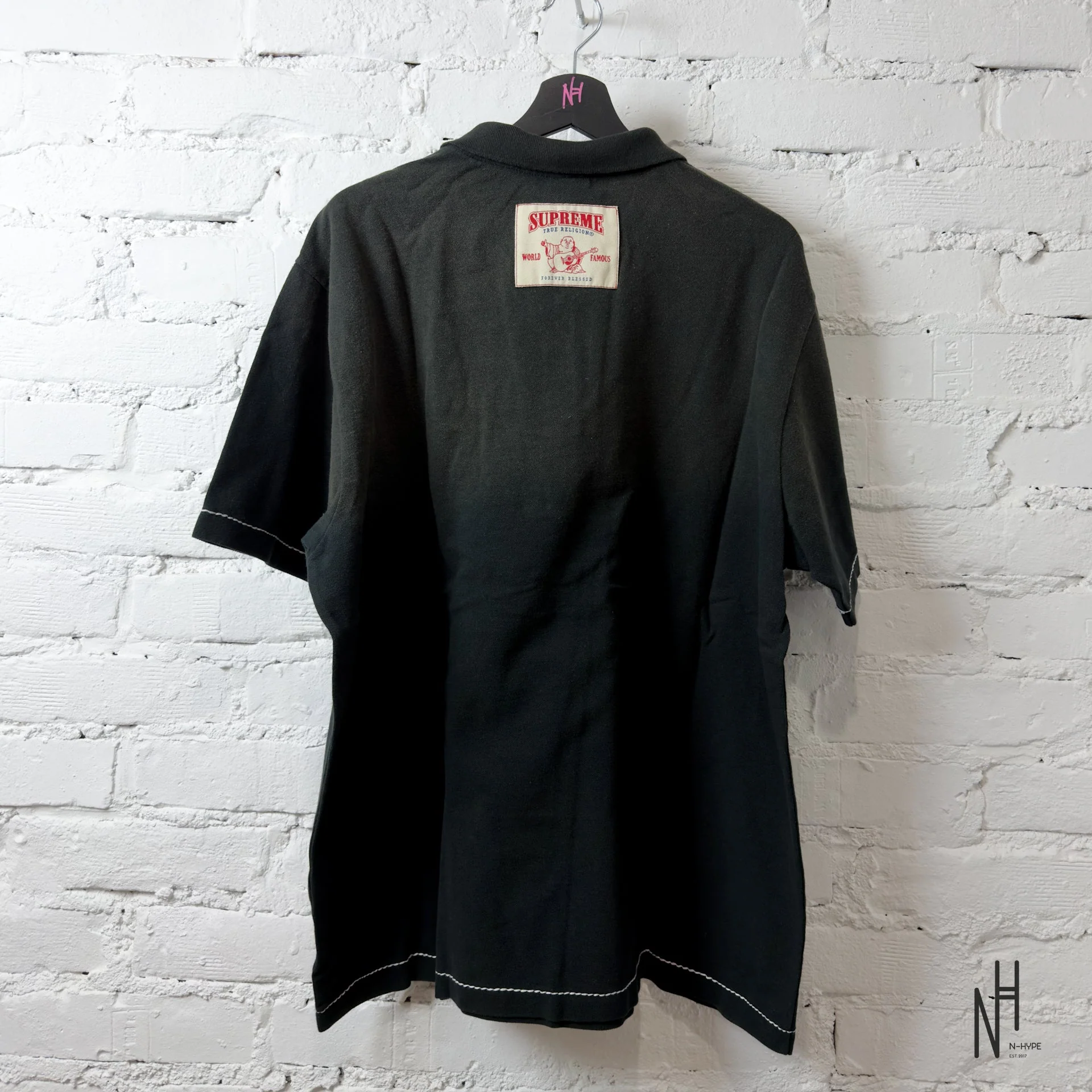 Supreme True Religion Applique Polo / Black - Image 3